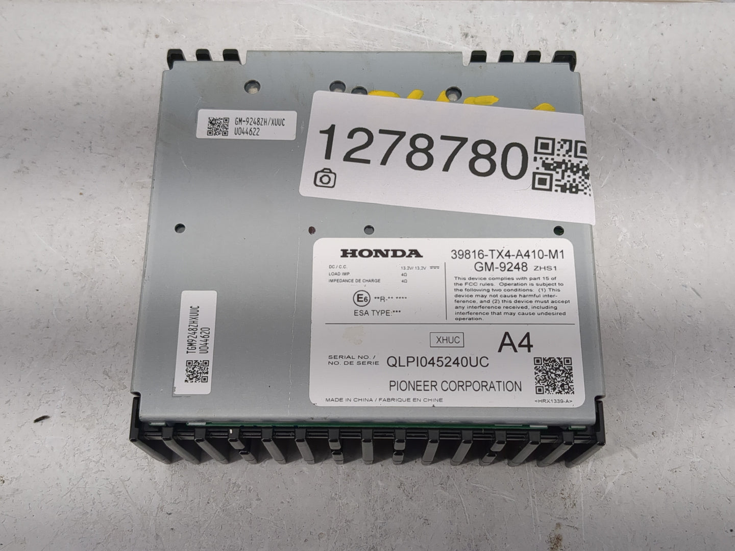 2017-2018 Acura Rdx Radio AM FM Cd Player Receiver Replacement P/N:39816-TX4-A410-M1 Fits Fits 2017 2018 OEM Used Auto Parts