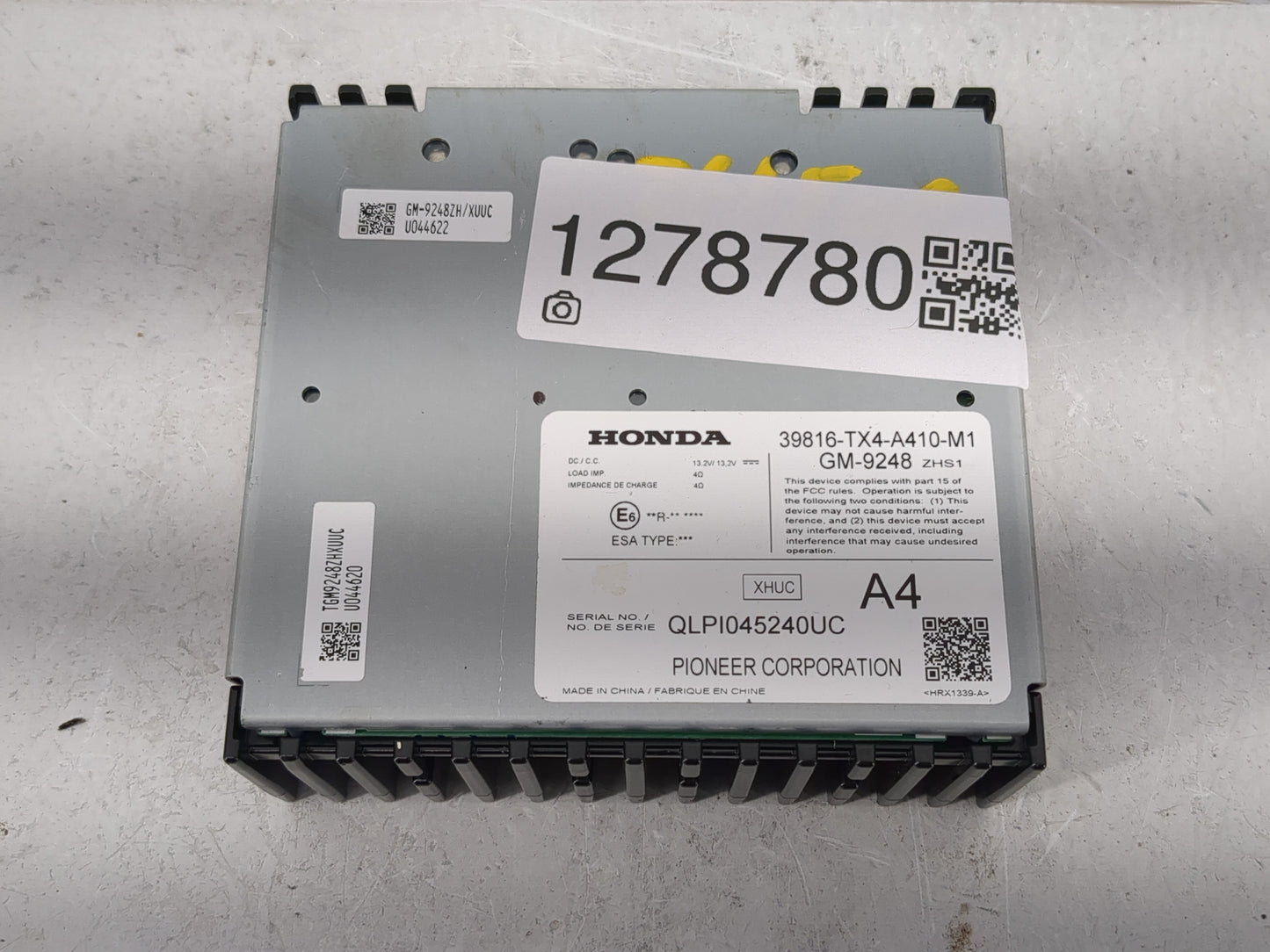2017-2018 Acura Rdx Radio AM FM Cd Player Receiver Replacement P/N:39816-TX4-A410-M1 Fits Fits 2017 2018 OEM Used Auto Parts