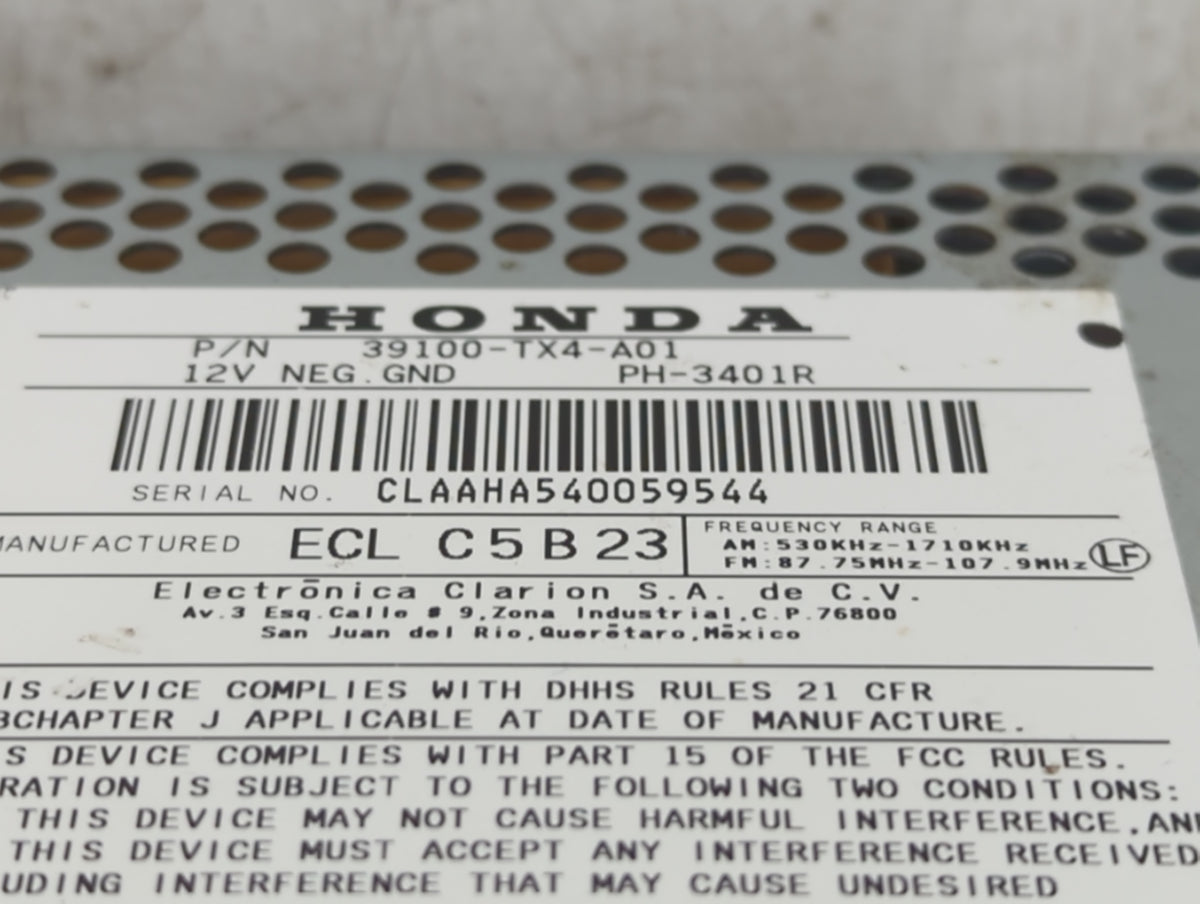 2013-2018 Acura Rdx Radio AM FM Cd Player Receiver Replacement P/N:39100-TX4-A01 Fits Fits 2013 2014 2015 2016 2017 2018 OEM