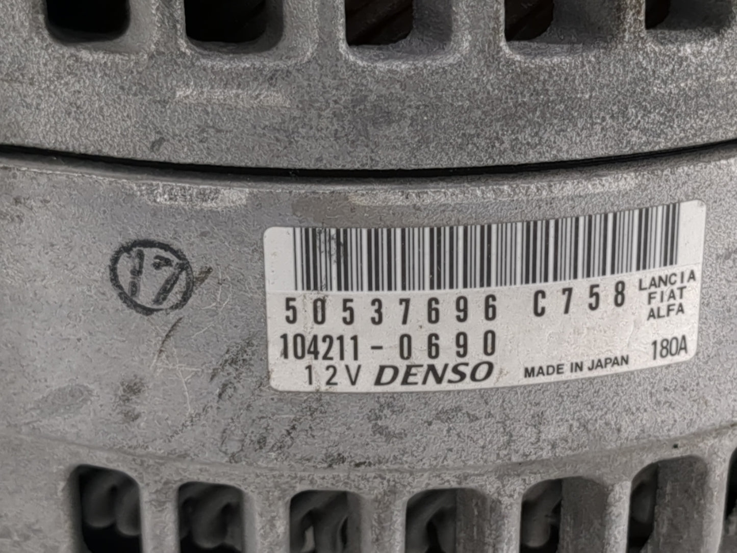 2017 Alfa Romeo Giulia Alternator Replacement Generator Charging Assembly Engine OEM P/N:50537696 C758 104211-0690 Fits OEM 