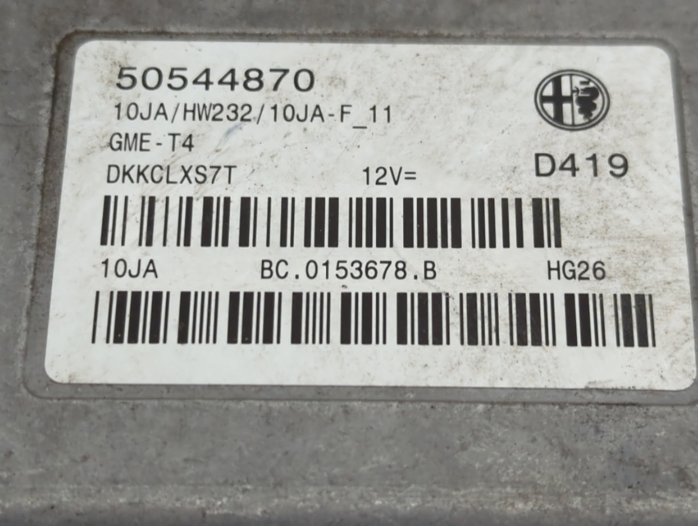 2018 Alfa Romeo Stelvio PCM Engine Control Computer ECU ECM PCU OEM P/N:50544870 Fits Fits 2017 OEM Used Auto Parts - Oemuse