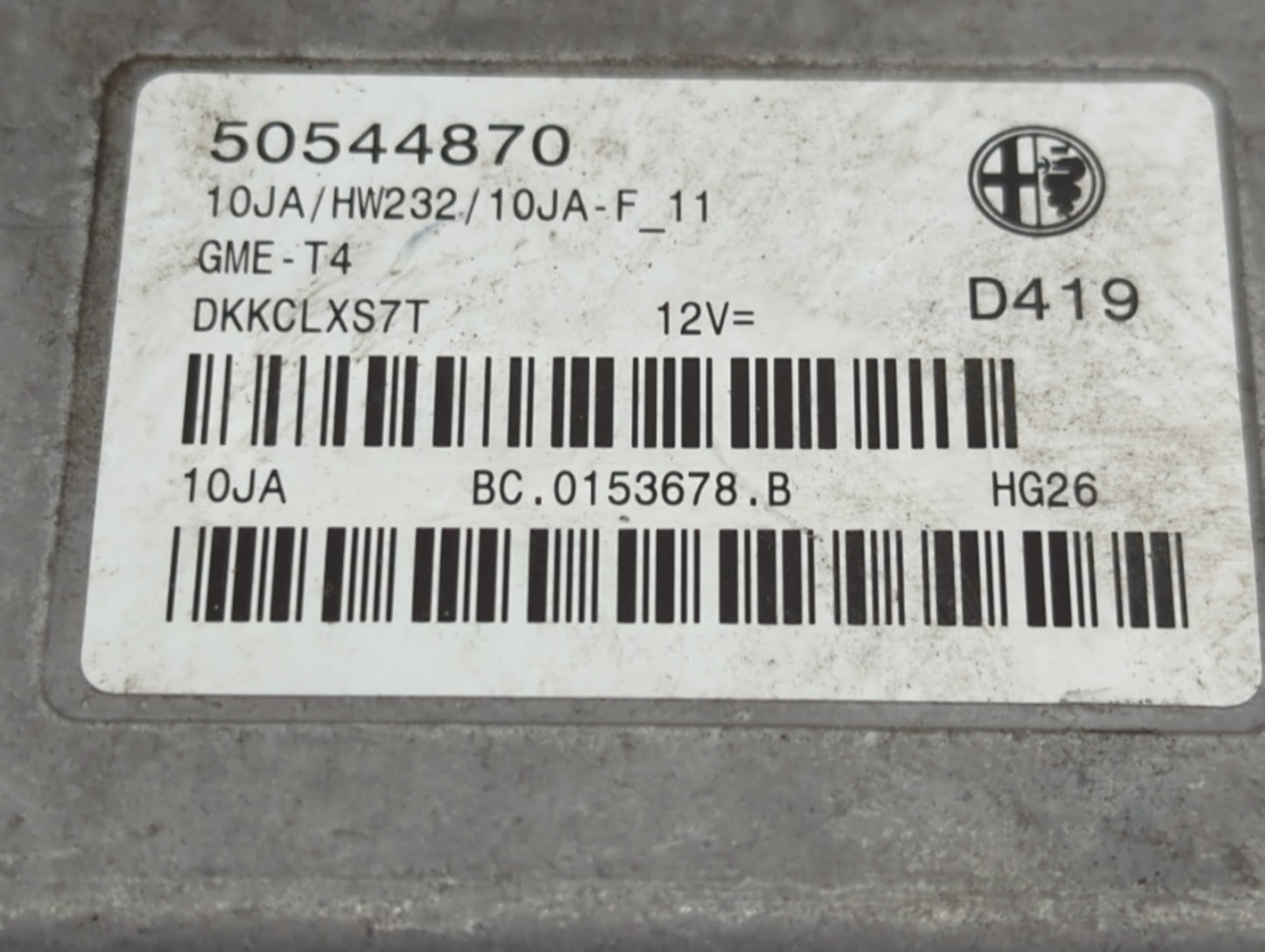 2018 Alfa Romeo Stelvio PCM Engine Control Computer ECU ECM PCU OEM P/N:50544870 Fits Fits 2017 OEM Used Auto Parts - Oemuse