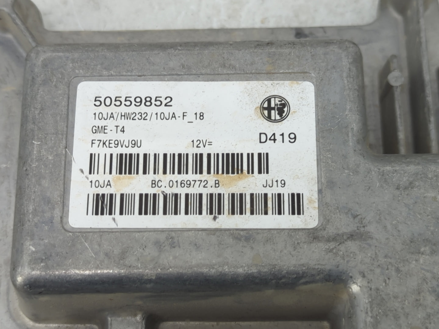 2018 Alfa Romeo Stelvio PCM Engine Control Computer ECU ECM PCU OEM P/N:50559852 50544870 Fits Fits 2017 OEM Used Auto Parts