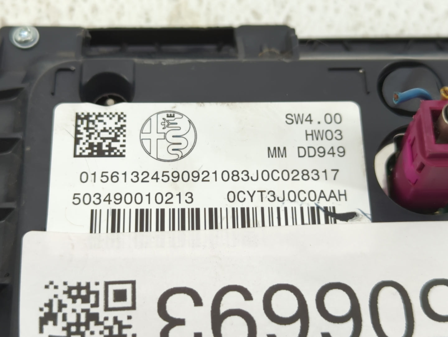 2018 Alfa Romeo Stelvio Information Display Screen - Oemusedautoparts1.com