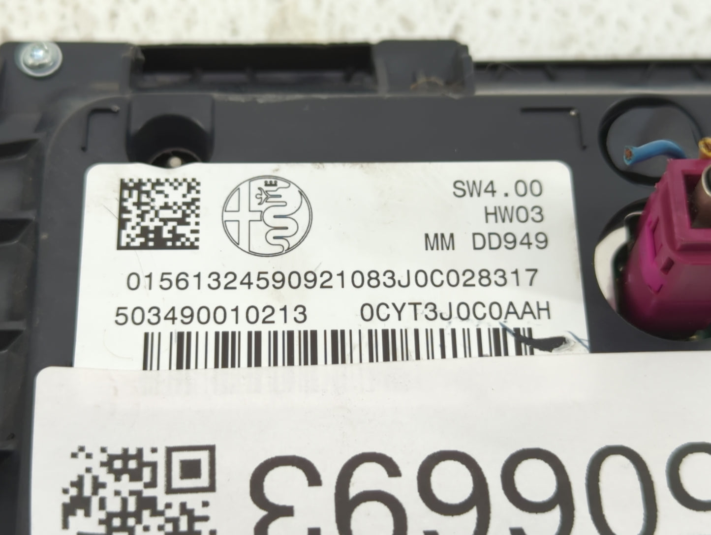 2018 Alfa Romeo Stelvio Information Display Screen - Oemusedautoparts1.com