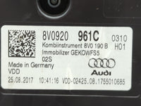 2017-2018 Audi A3 Instrument Cluster Speedometer Gauges P/N:8V0920961C 8V0920961 Fits Fits 2017 2018 OEM Used Auto Parts - O