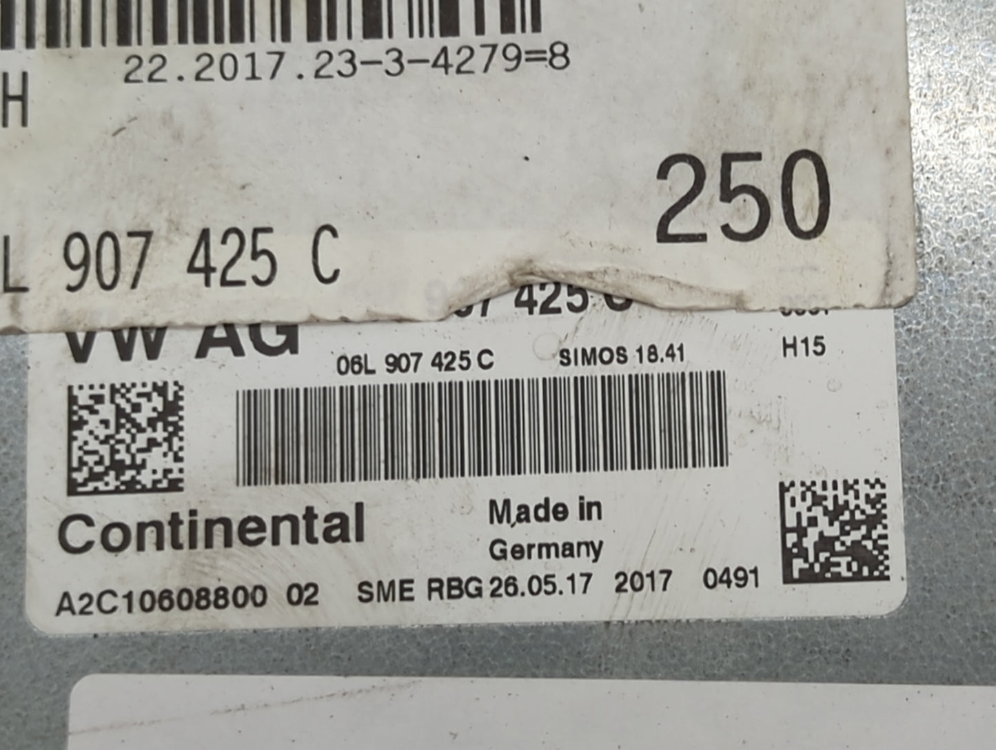 2018-2019 Audi A4 PCM Engine Control Computer ECU ECM PCU OEM P/N:06L907425C A2C10608800 Fits Fits 2018 2019 OEM Used Auto P