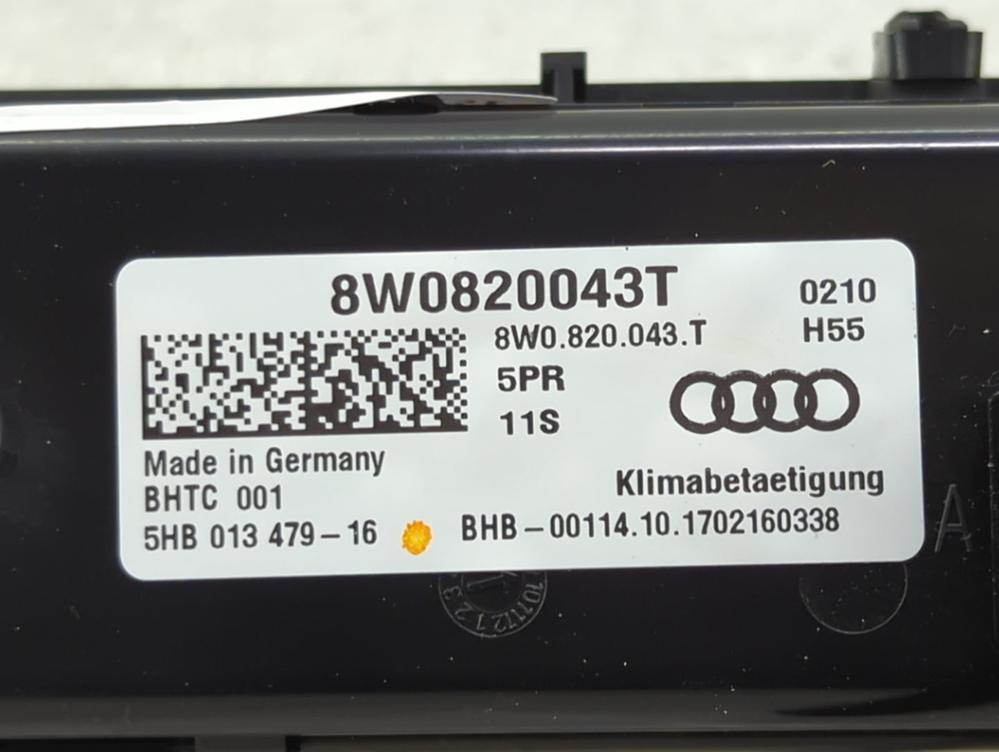 2017-2019 Audi A4 Climate Control Module Temperature AC/Heater Replacement P/N:8W0820043T 8W0.820.043.T Fits OEM Used Auto P