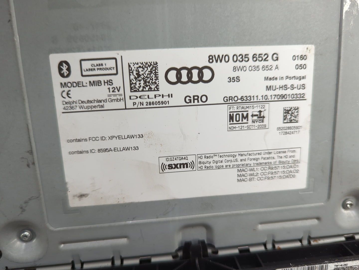 2018 Audi A4 Radio AM FM Cd Player Receiver Replacement P/N:8W0035652G 8W0035652A, 28605901, XPYELLAW133 Fits Fits 2019 2020