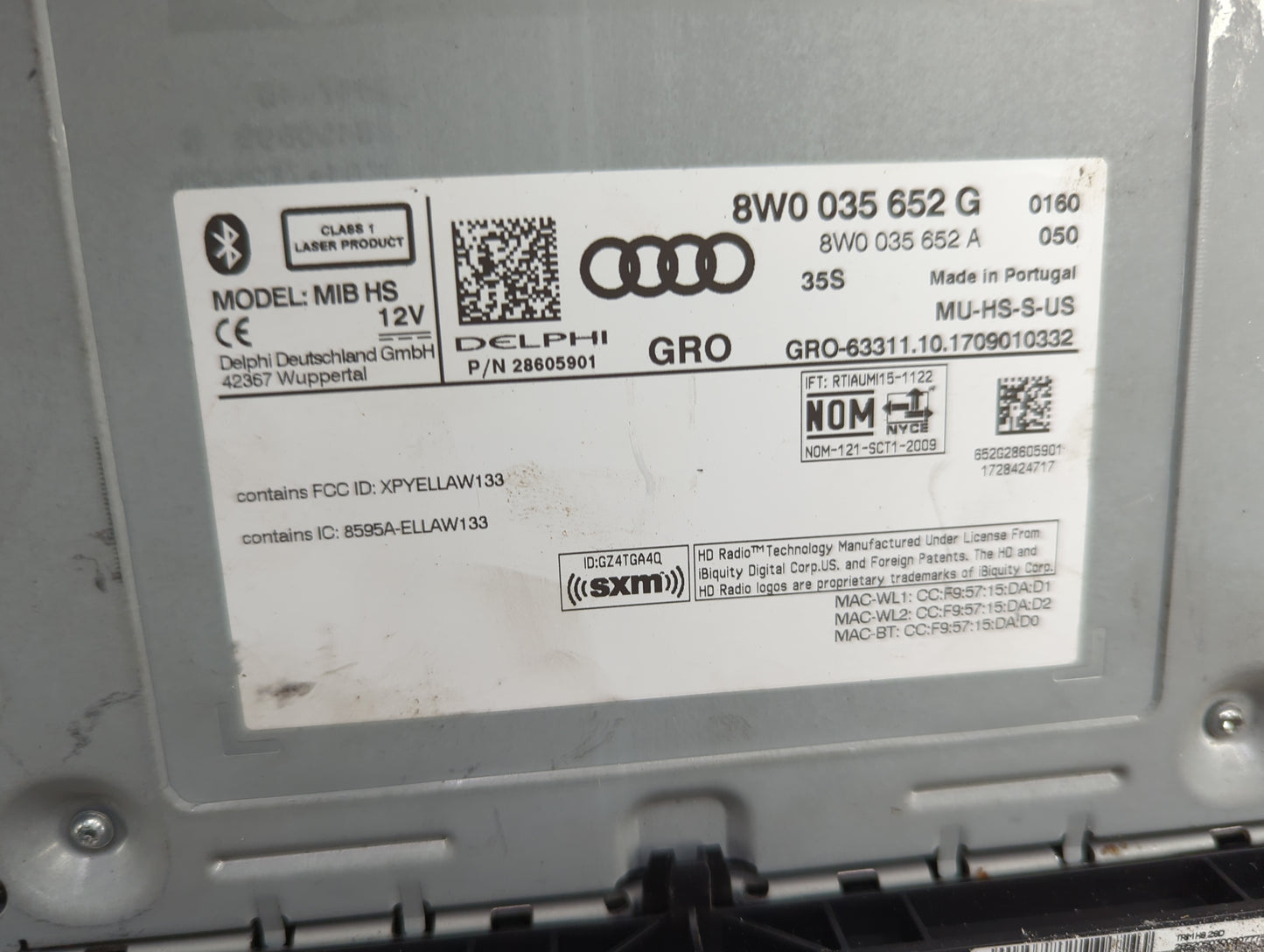 2018 Audi A4 Radio AM FM Cd Player Receiver Replacement P/N:8W0035652G 8W0035652A, 28605901, XPYELLAW133 Fits Fits 2019 2020