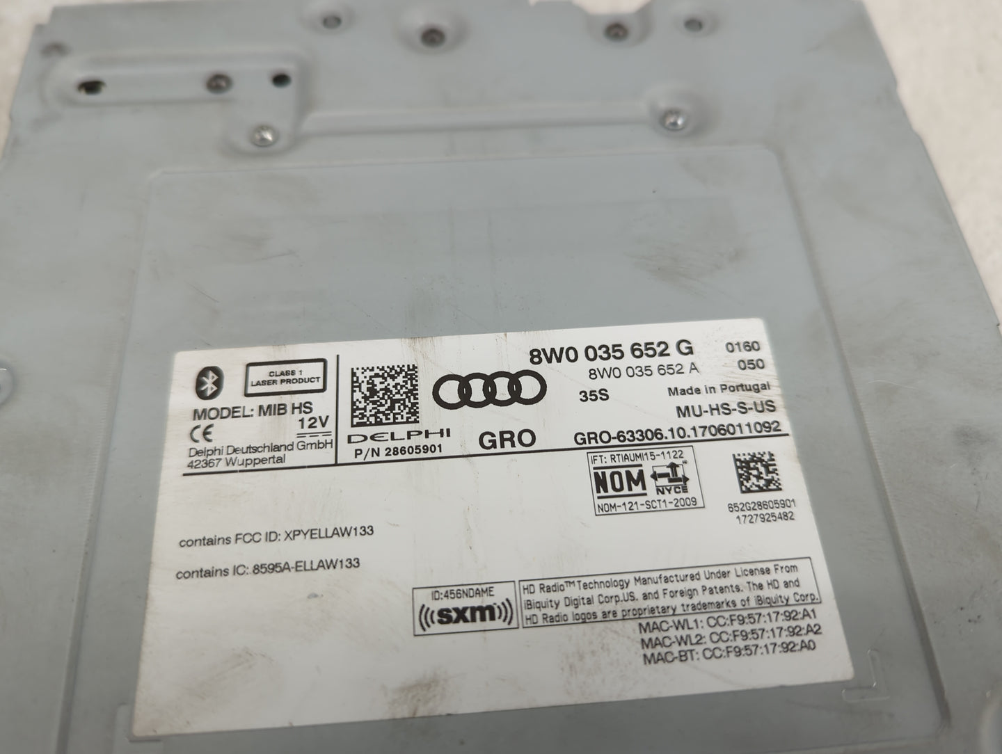 2018 Audi A4 Radio AM FM Cd Player Receiver Replacement P/N:8W0035652G 8W0035652A, 28605901, XPYELLAW133 Fits Fits 2019 2020