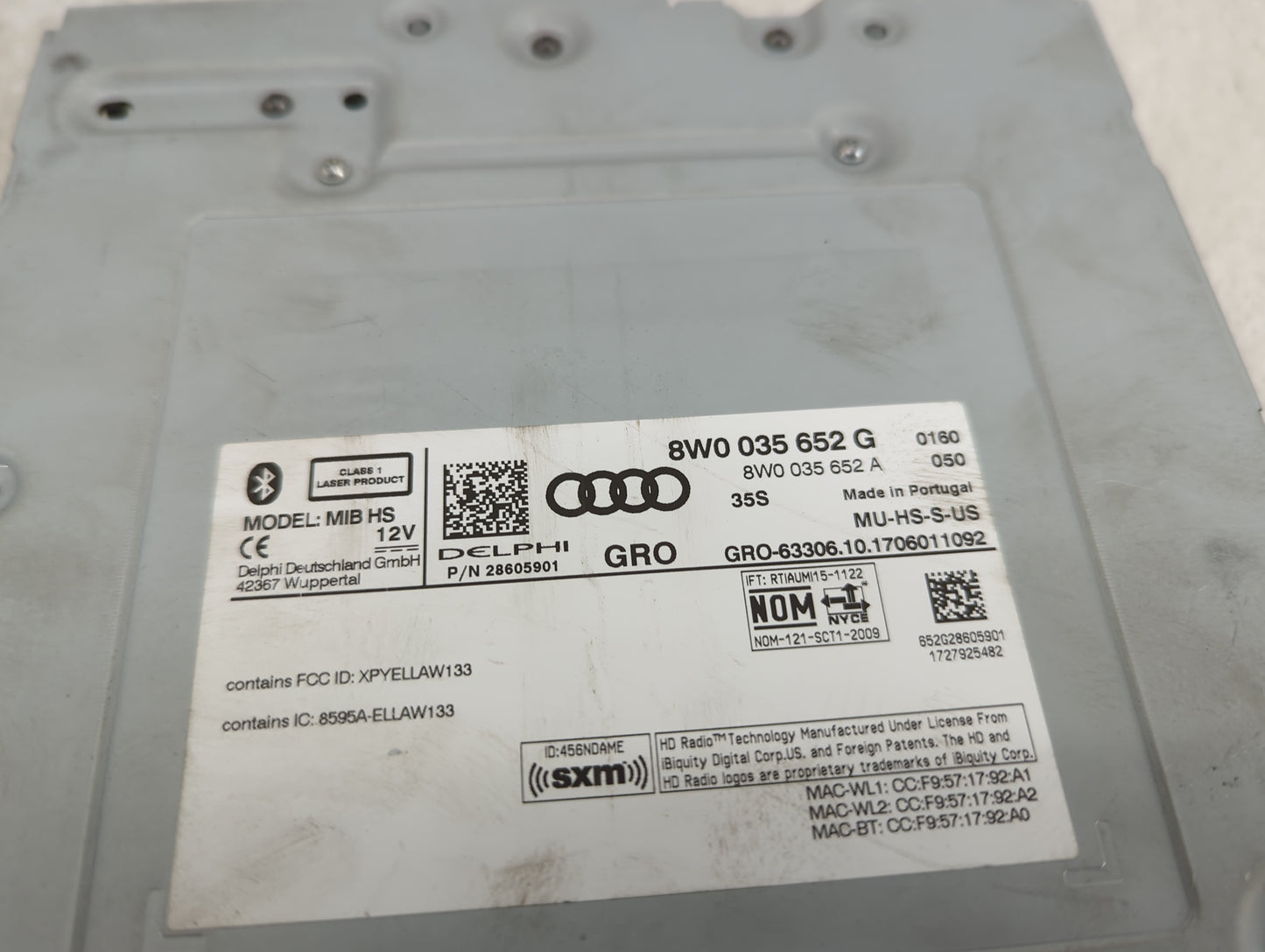 2018 Audi A4 Radio AM FM Cd Player Receiver Replacement P/N:8W0035652G 8W0035652A, 28605901, XPYELLAW133 Fits Fits 2019 2020