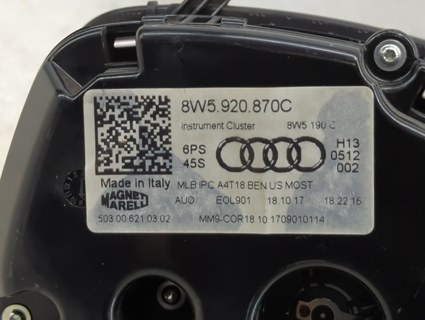 2018 Audi A4 Instrument Cluster Speedometer Gauges P/N:8W5920870C 8W5190C Miles:91K Fits OEM Used Auto Parts - Oemusedautopa