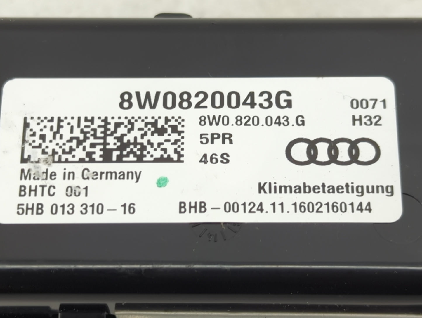 2018 Audi A5 Climate Control Module Temperature AC/Heater Replacement P/N:8W0820043G 5HB013310-16 Fits Fits 2017 2019 2020 O