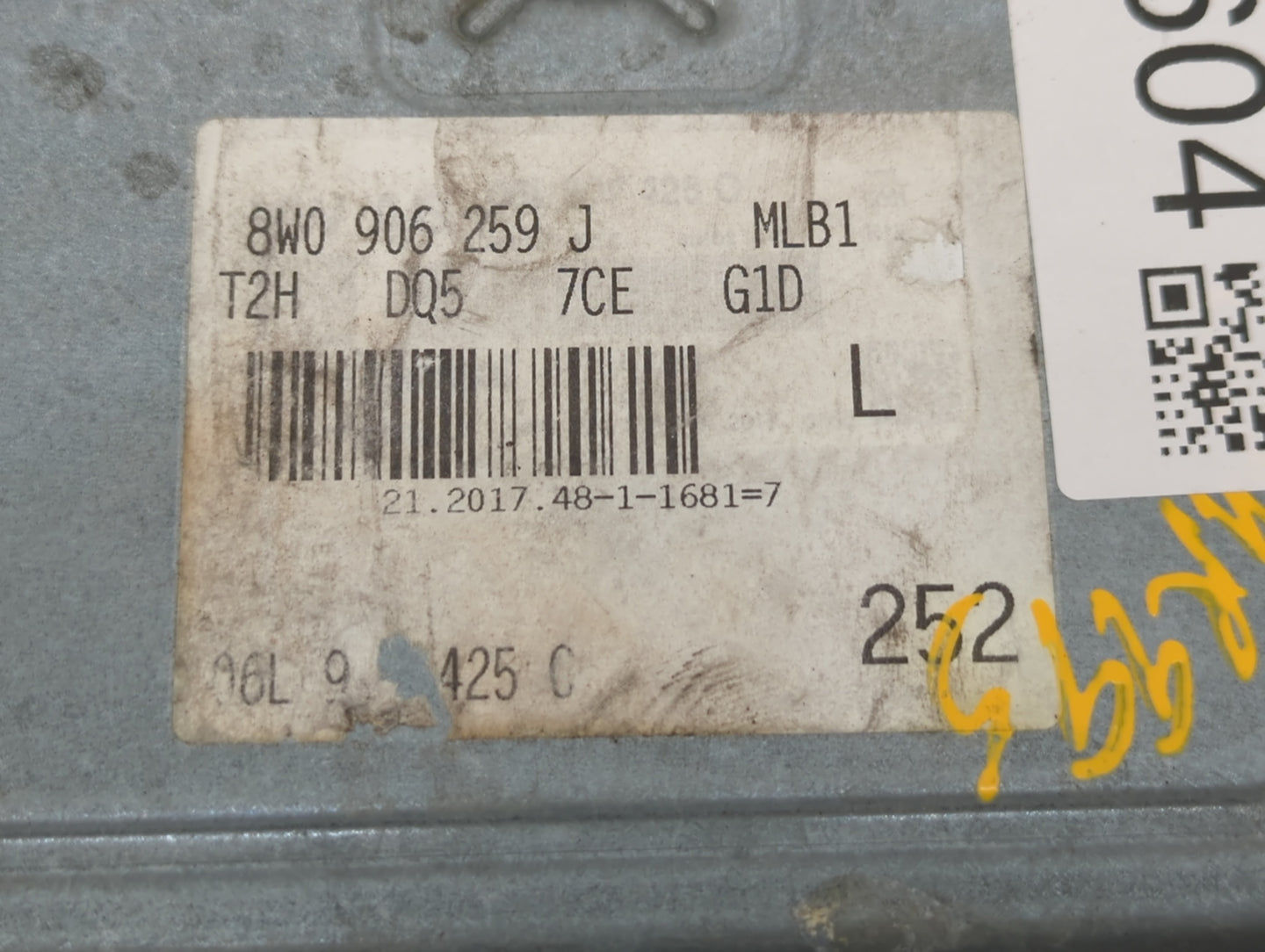 2018 Audi A5 PCM Engine Control Computer ECU ECM PCU OEM P/N:8W0 906 259 J Fits Fits 2019 OEM Used Auto Parts - Oemusedautop