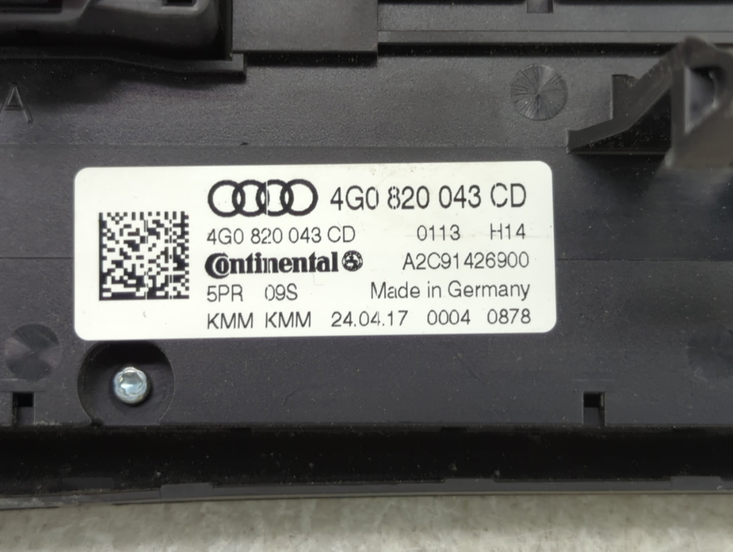 2016-2018 Audi A6 Climate Control Module Temperature AC/Heater Replacement P/N:4G0 820 043 CD 4G0 820 043 BL Fits OEM Used A