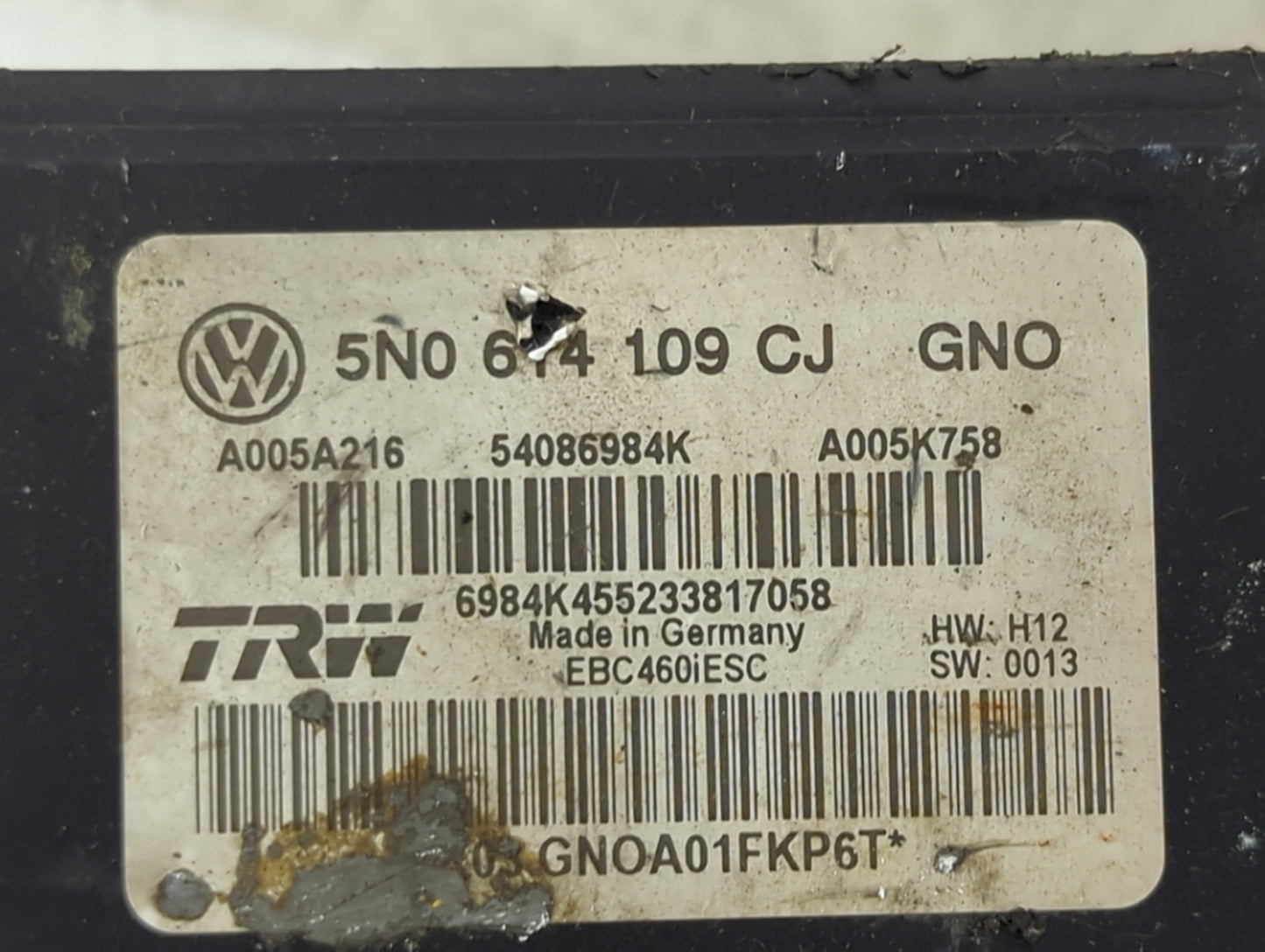 2015-2018 Audi Q3 ABS Pump Control Module Replacement P/N:5N0 614 109 CJ Fits Fits 2015 2016 2017 2018 OEM Used Auto Parts -