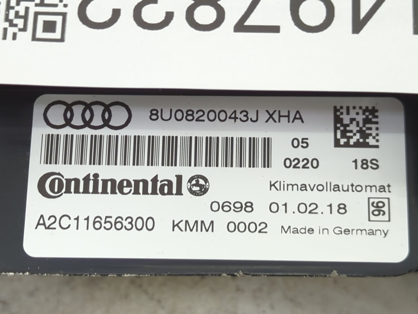 2017-2018 Audi Q3 Climate Control Module Temperature AC/Heater Replacement P/N:8U0820043J A2C11656300 Fits Fits 2017 2018 OE