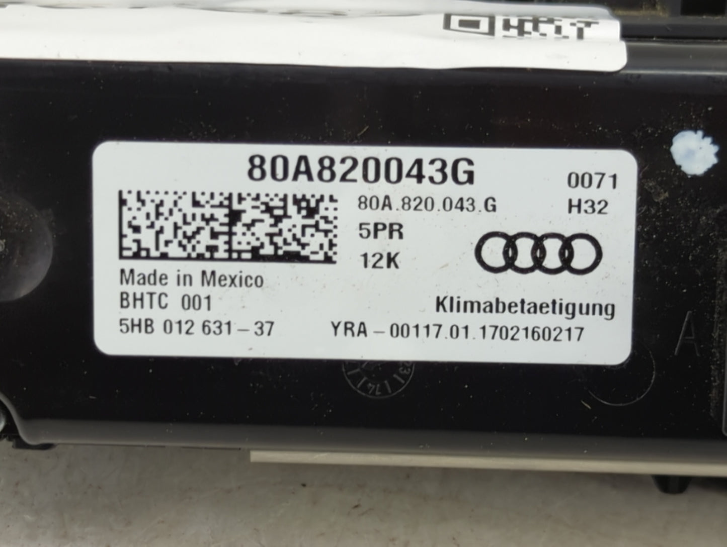 2018-2020 Audi Q5 Climate Control Module Temperature AC/Heater Replacement P/N:80A820043G Fits Fits 2017 2018 2019 2020 OEM 