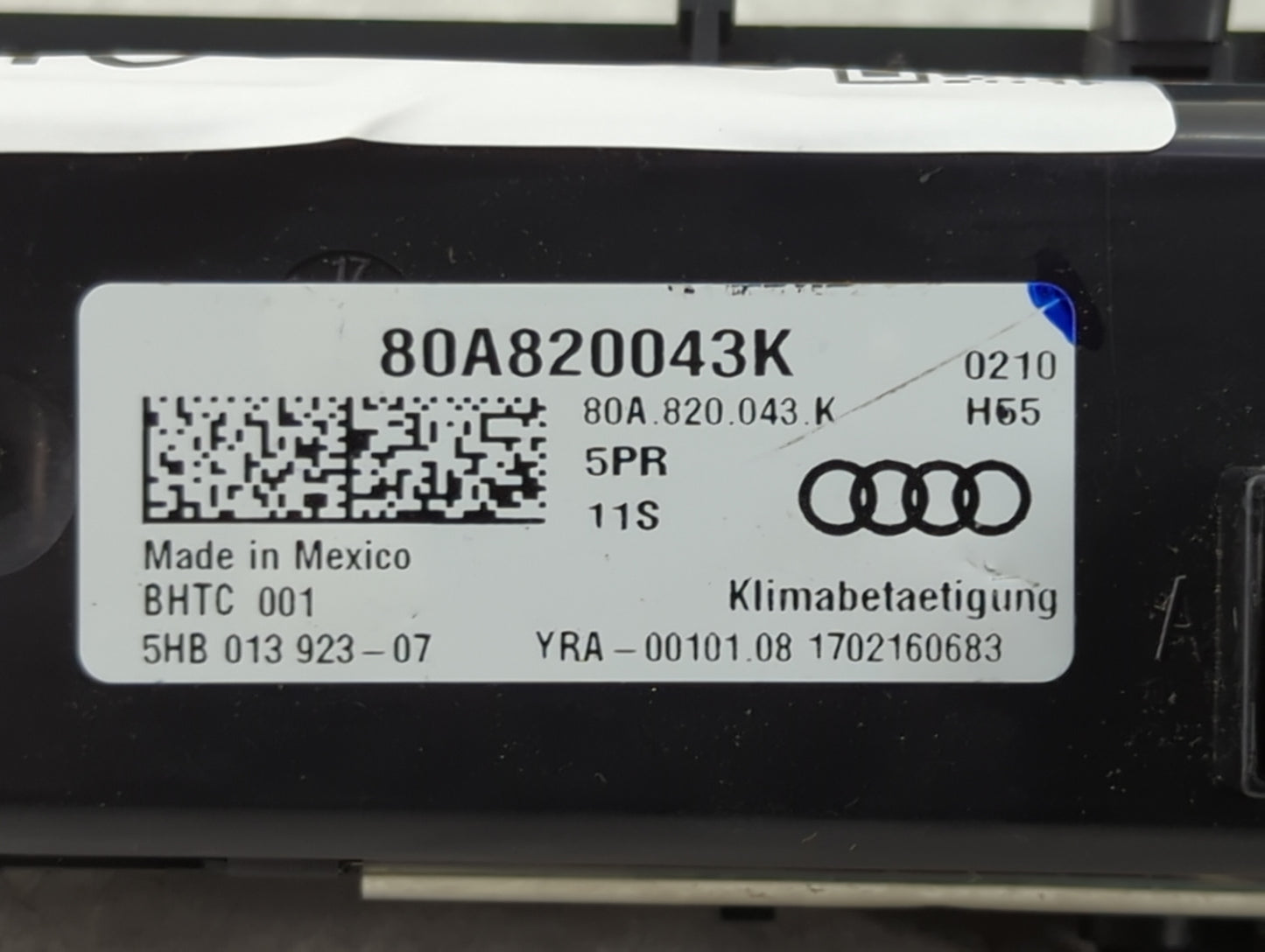 2018-2020 Audi Q5 Climate Control Module Temperature AC/Heater Replacement P/N:80A820043K Fits Fits 2017 2018 2019 2020 OEM 