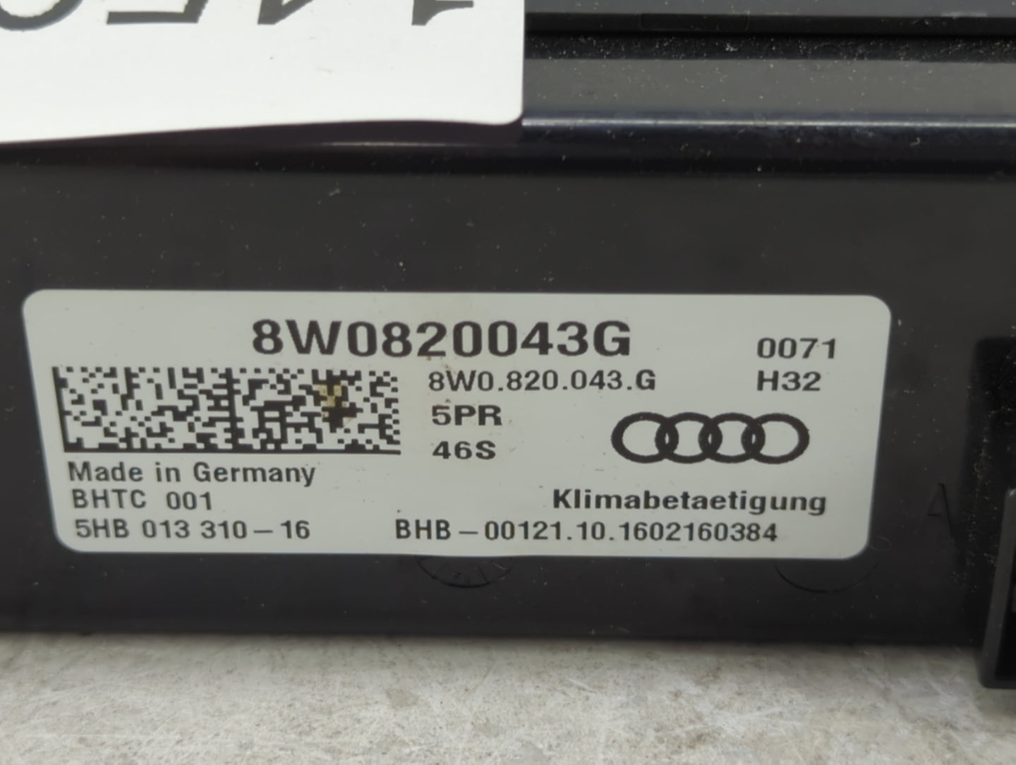 2018-2020 Audi Q5 Climate Control Module Temperature AC/Heater Replacement P/N:8W0820043G 80A820043K Fits Fits 2017 2018 201