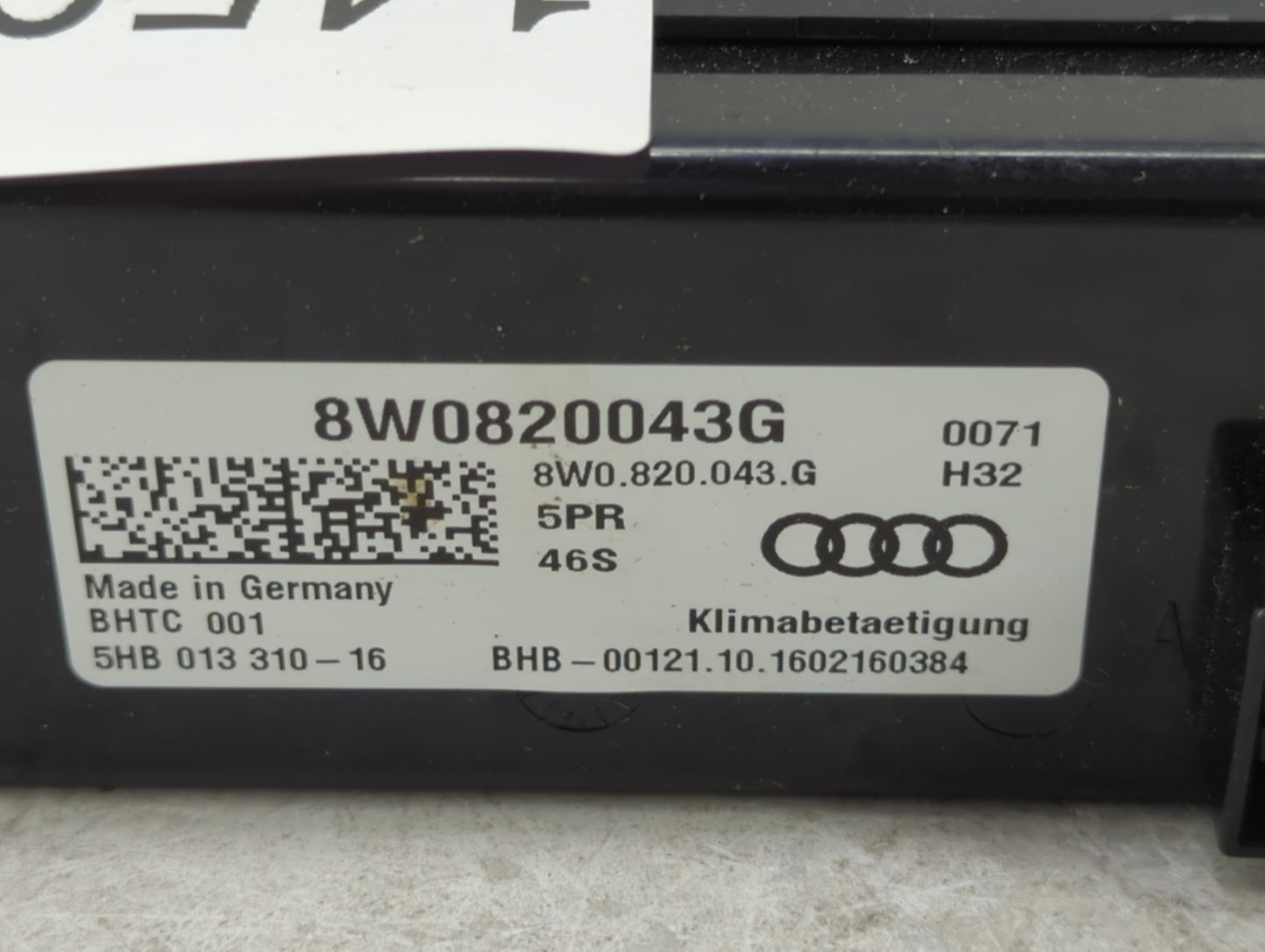 2018-2020 Audi Q5 Climate Control Module Temperature AC/Heater Replacement P/N:8W0820043G 80A820043K Fits Fits 2017 2018 201