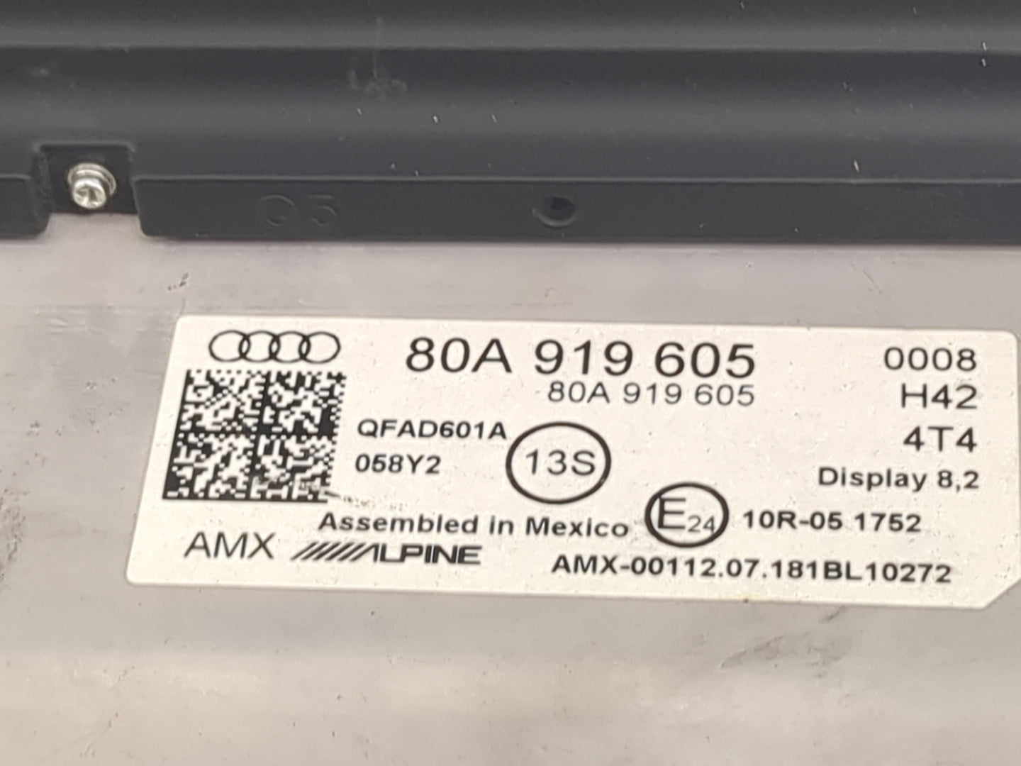2018 Audi Q5 Information Display Screen 1471389 - Oemusedautoparts1.com