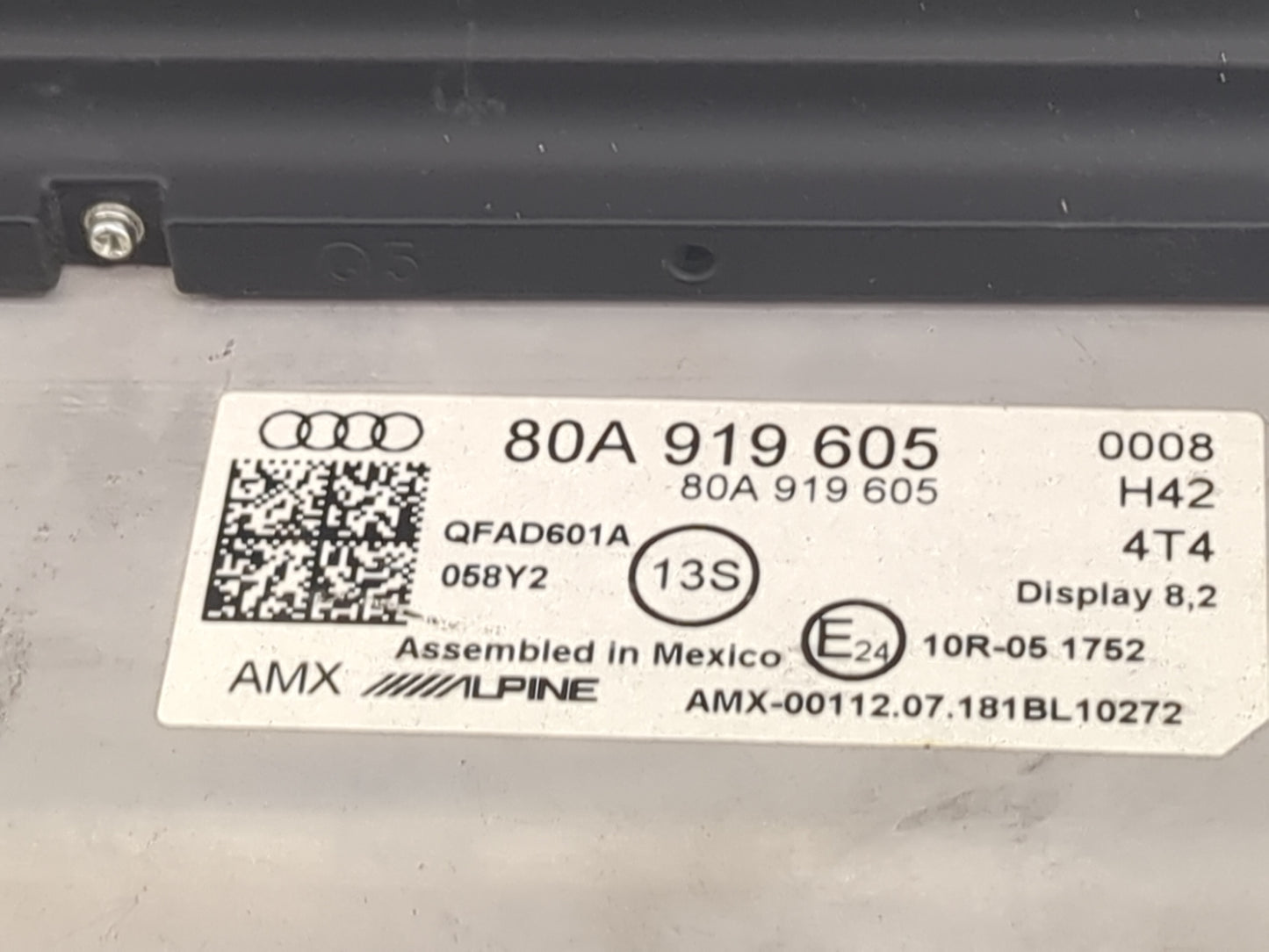 2018 Audi Q5 Information Display Screen 1471389 - Oemusedautoparts1.com