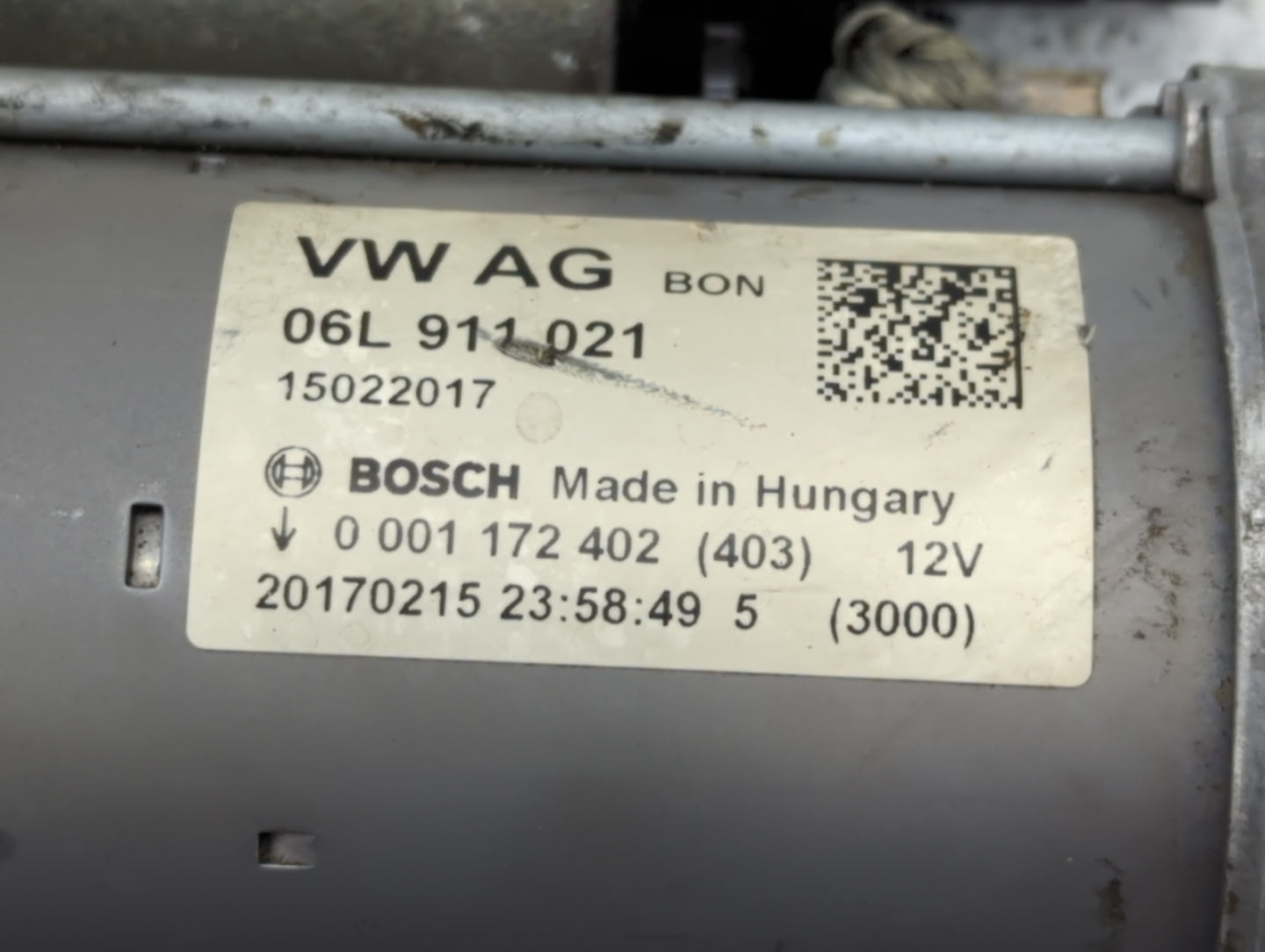 2018-2020 Audi Q5 Car Starter Motor Solenoid OEM P/N:0 001 172 402 06L 911 021 Fits Fits 2017 2018 2019 2020 OEM Used Auto P