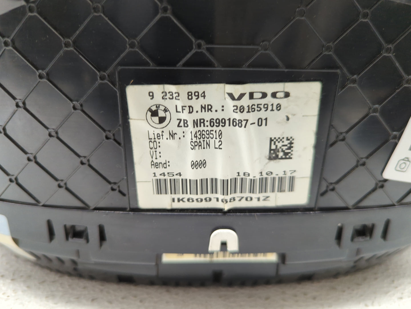 2013-2018 Bmw 320 Instrument Cluster Speedometer Gauges P/N:9232894 6991687-01 Miles:144K Fits OEM Used Auto Parts - Oemused