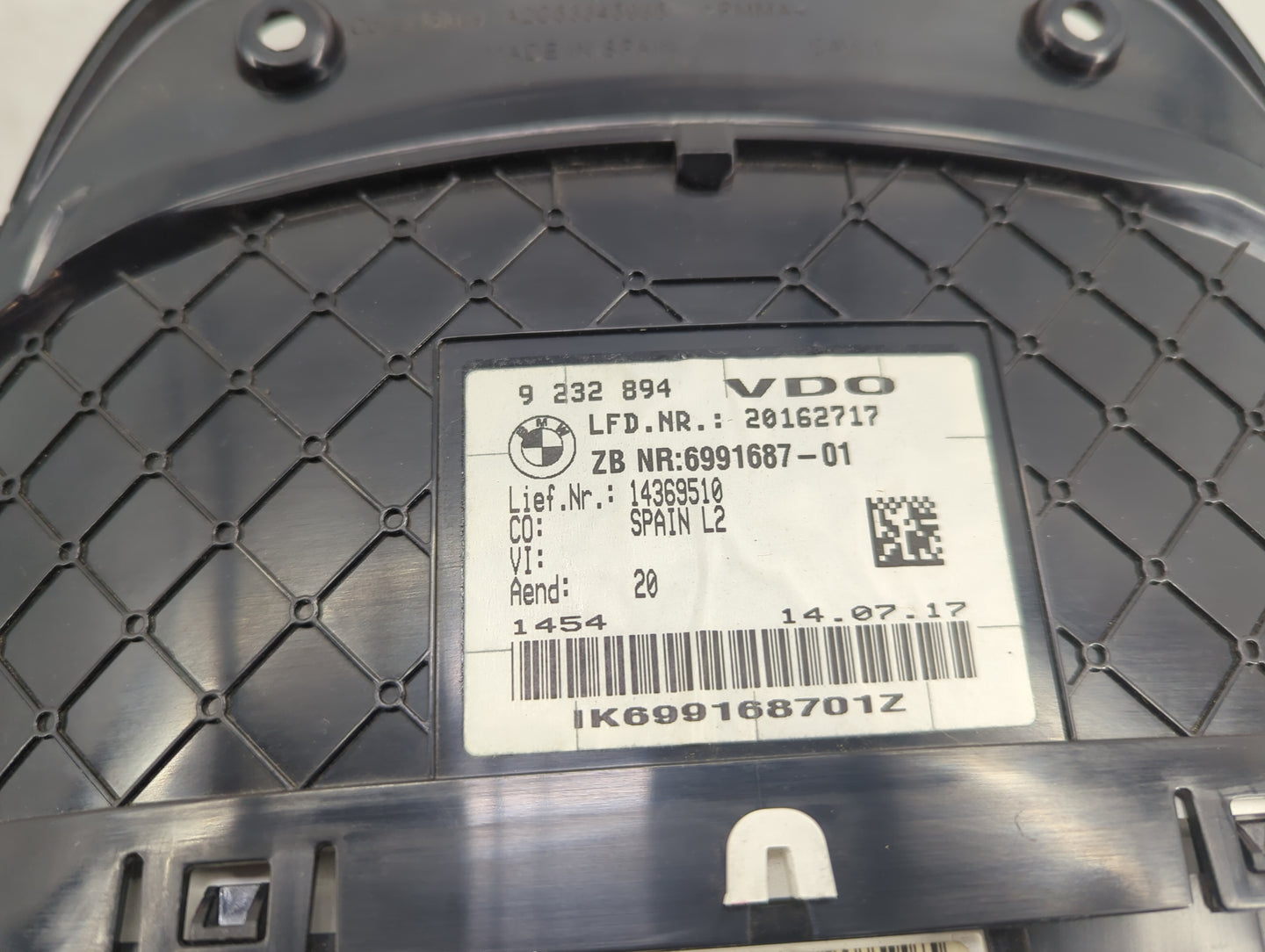 2013-2018 Bmw 320 Instrument Cluster Speedometer Gauges P/N:9232894 6991687-01 Miles:72K Fits OEM Used Auto Parts - Oemuseda