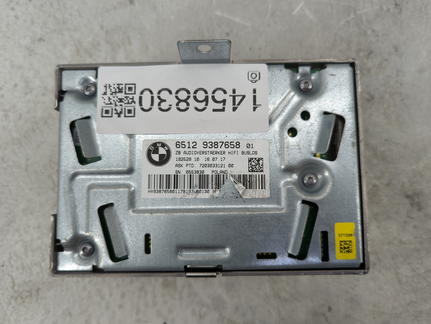 2016-2018 Bmw 320i Radio Speaker Amplifier 65129387658|7203033121 - Oemusedautoparts1.com