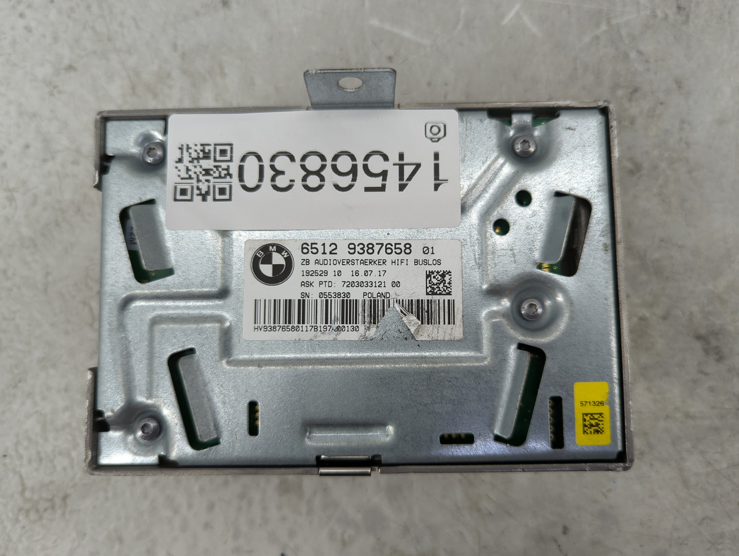 2016-2018 Bmw 320i Radio Speaker Amplifier 65129387658|7203033121 - Oemusedautoparts1.com