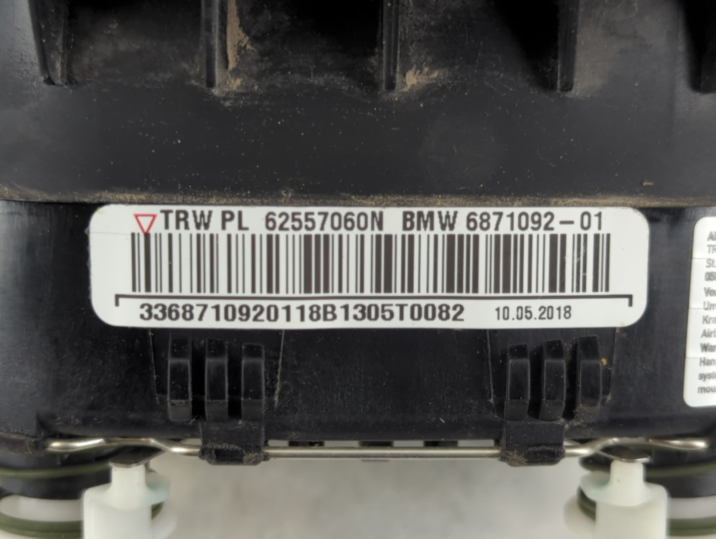 2012-2018 Bmw 320i Air Bag Driver Left Steering Wheel Mounted P/N:6871092-01 62557060N Fits OEM Used Auto Parts - Oemusedaut