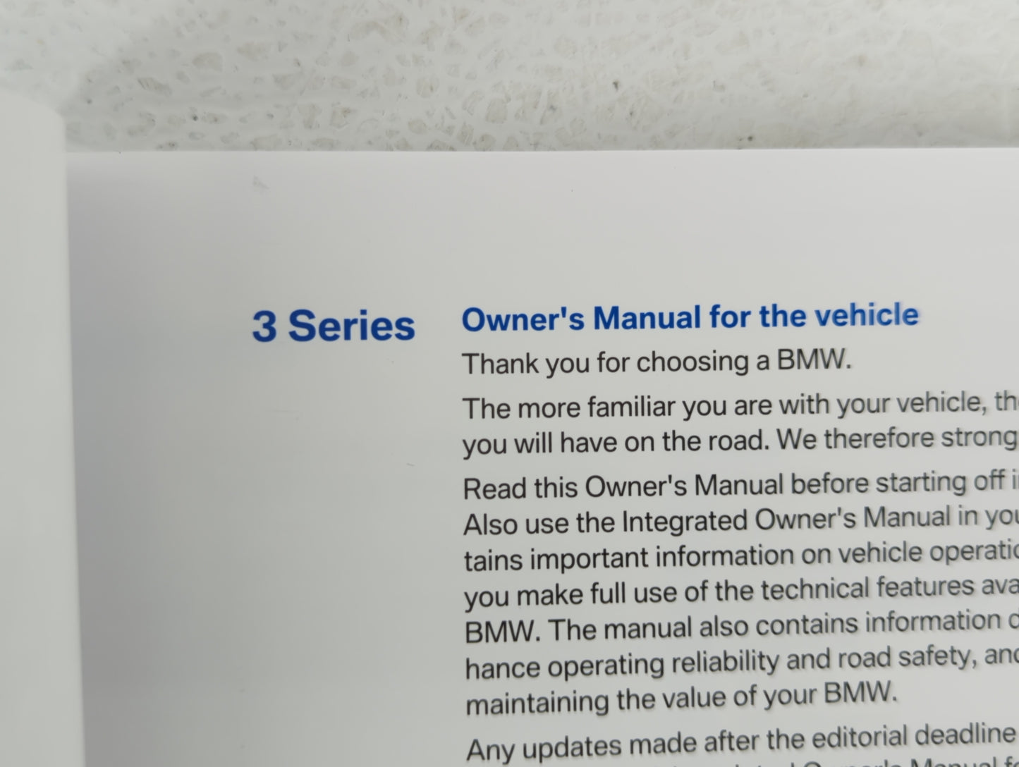2018 Bmw 328i Owners Manual Book Guide OEM Used Auto Parts - Oemusedautoparts1.com