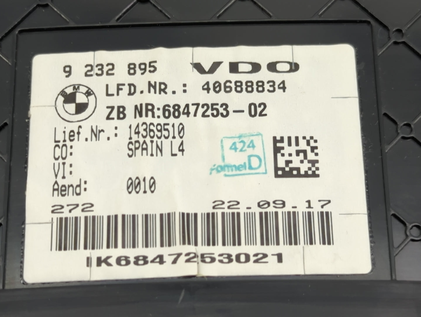 2018 Bmw 430i Instrument Cluster Speedometer Gauges P/N:9232895 6847253-02, 14369510 Miles:3K Fits OEM Used Auto Parts - Oem