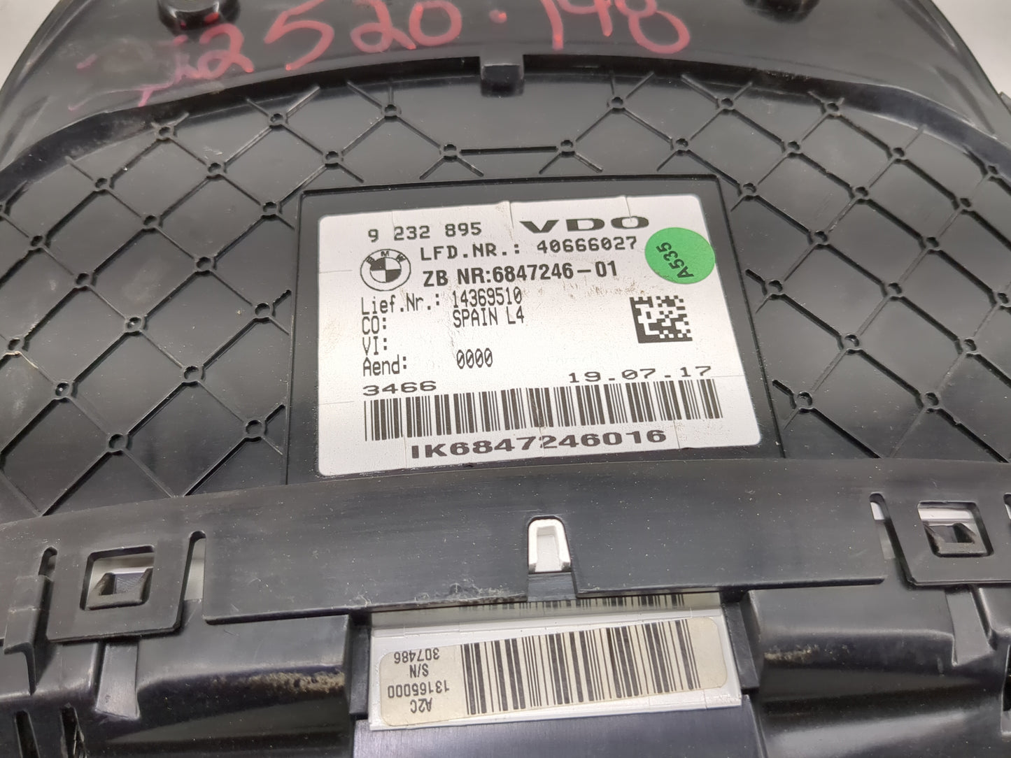 2018 Bmw 430i Instrument Cluster Speedometer Gauges P/N:9232895 6847246-01, 14369510, IK6847246016 Miles:1K Fits OEM Used Au