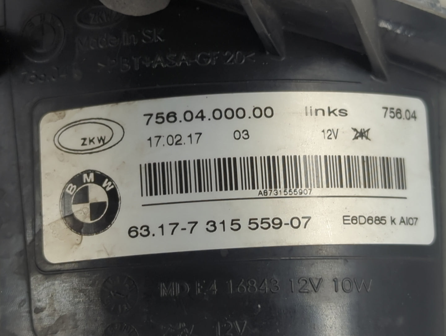 2017-2020 Bmw 430i Driver Left Oem Fog Light Lamp Black - Oemusedautoparts1.com