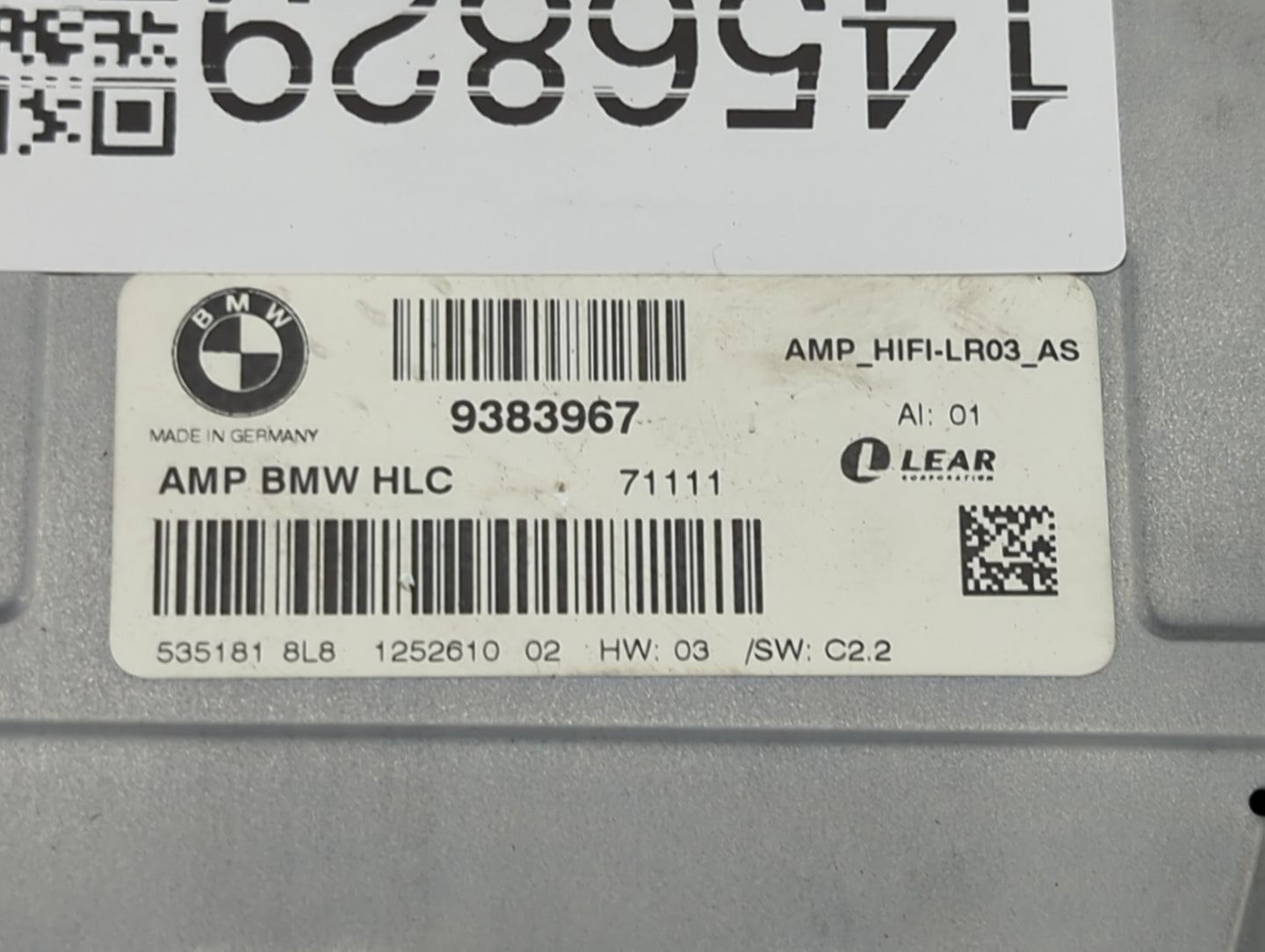 2017-2020 Bmw 430i Radio Speaker Amplifier 9383967|amp_hifi-lr03_as - Oemusedautoparts1.com