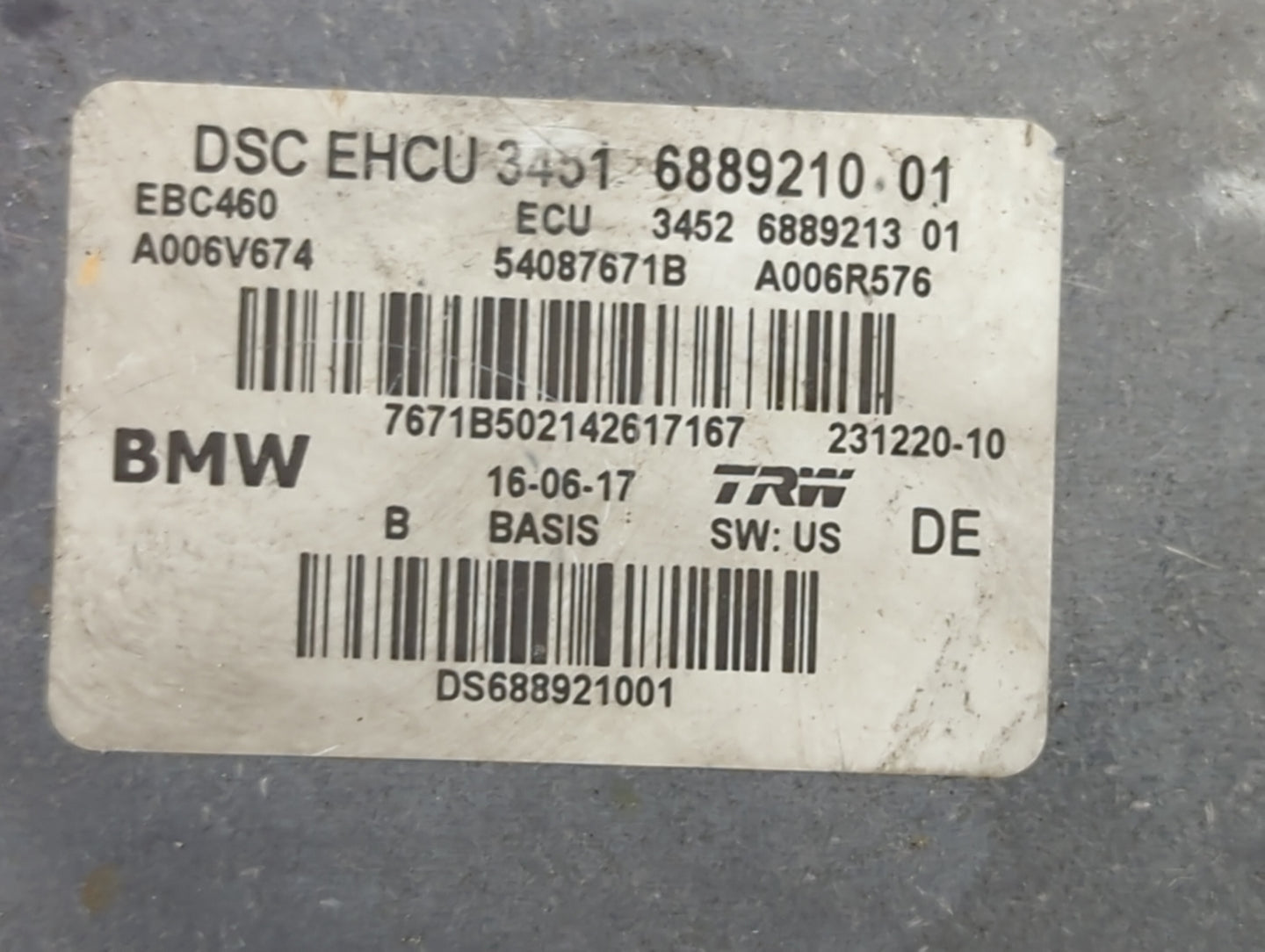 2017-2018 Bmw 540i ABS Pump Control Module Replacement P/N:34516889216 34526889215, EBC460, A006V675 Fits Fits 2016 2017 201