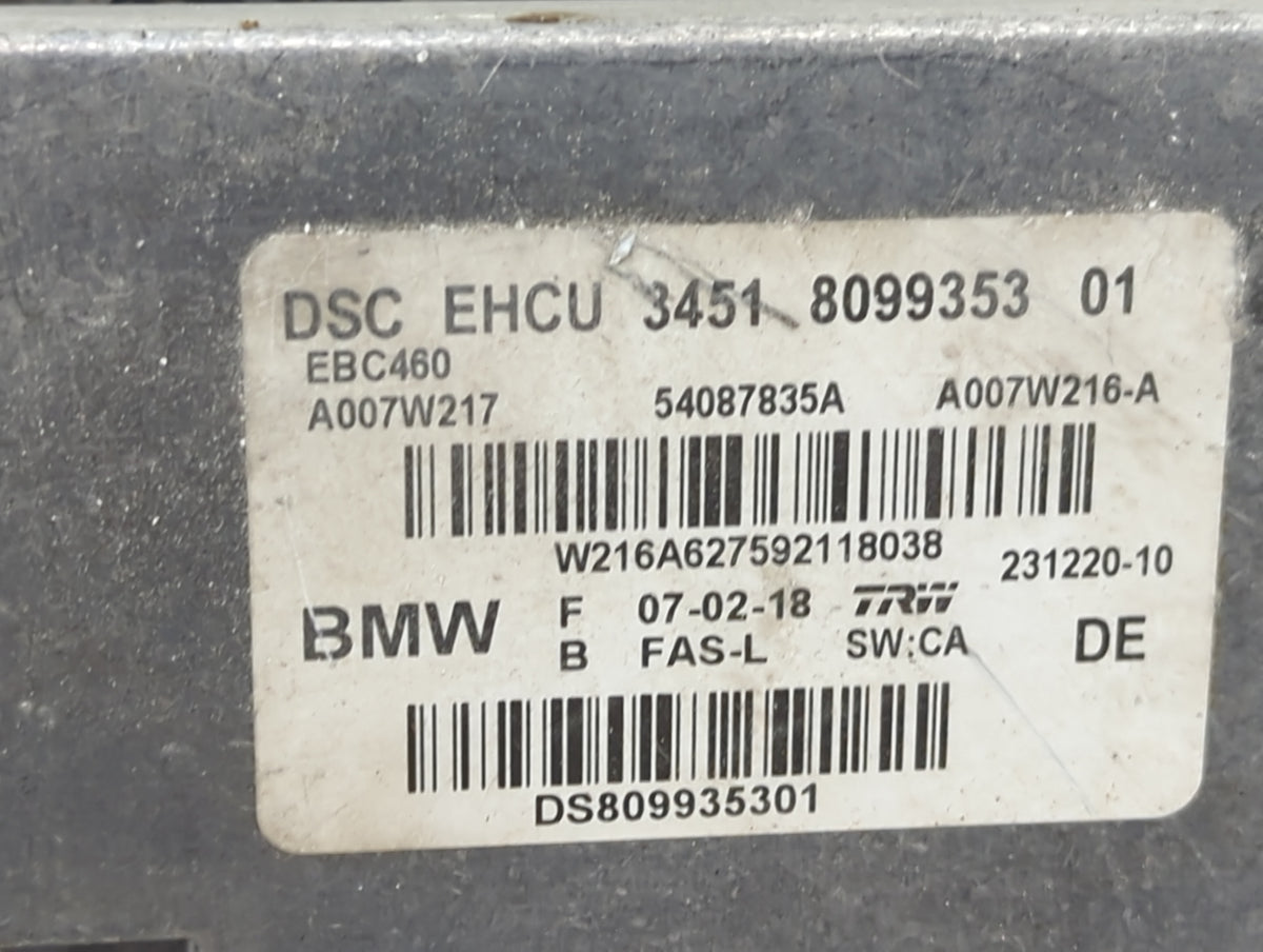 2018-2020 Bmw M5 Anti-Lock Brake ABS Pump Module Actuator OEM P/N:3451 8099353 01 EBC460, A007W217 Fits Fits 2018 2019 2020 