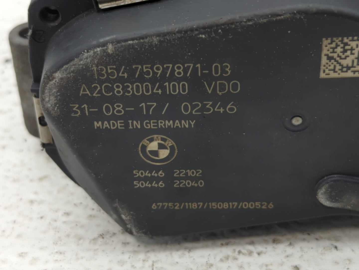 2011-2018 Bmw X5 Throttle Body P/N:1354 7597871-01 1354 7597871-03 Fits OEM Used Auto Parts - Oemusedautoparts1.com