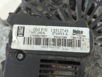 2016-2019 Buick Cascada Alternator Replacement Generator Charging Assembly Engine OEM P/N:2714513 A 13512745 Fits OEM Used Auto Parts