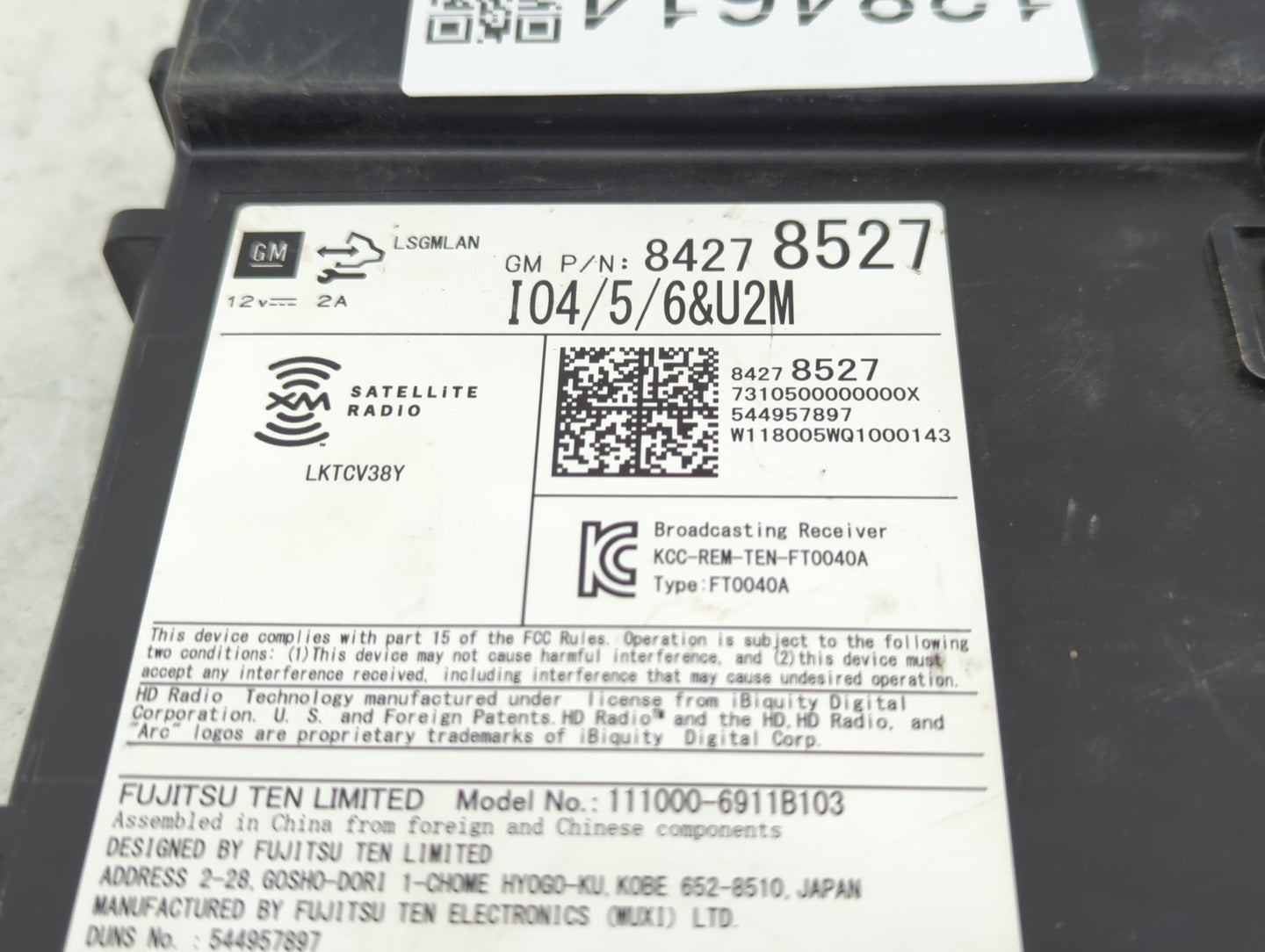 2018-2020 Buick Encore Radio AM FM Cd Player Receiver Replacement P/N:544957897 84278527 Fits Fits 2018 2019 2020 OEM Used A