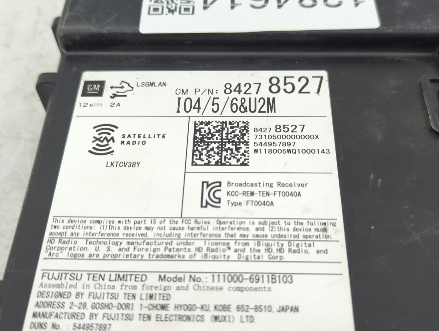 2018-2020 Buick Encore Radio AM FM Cd Player Receiver Replacement P/N:544957897 84278527 Fits Fits 2018 2019 2020 OEM Used A
