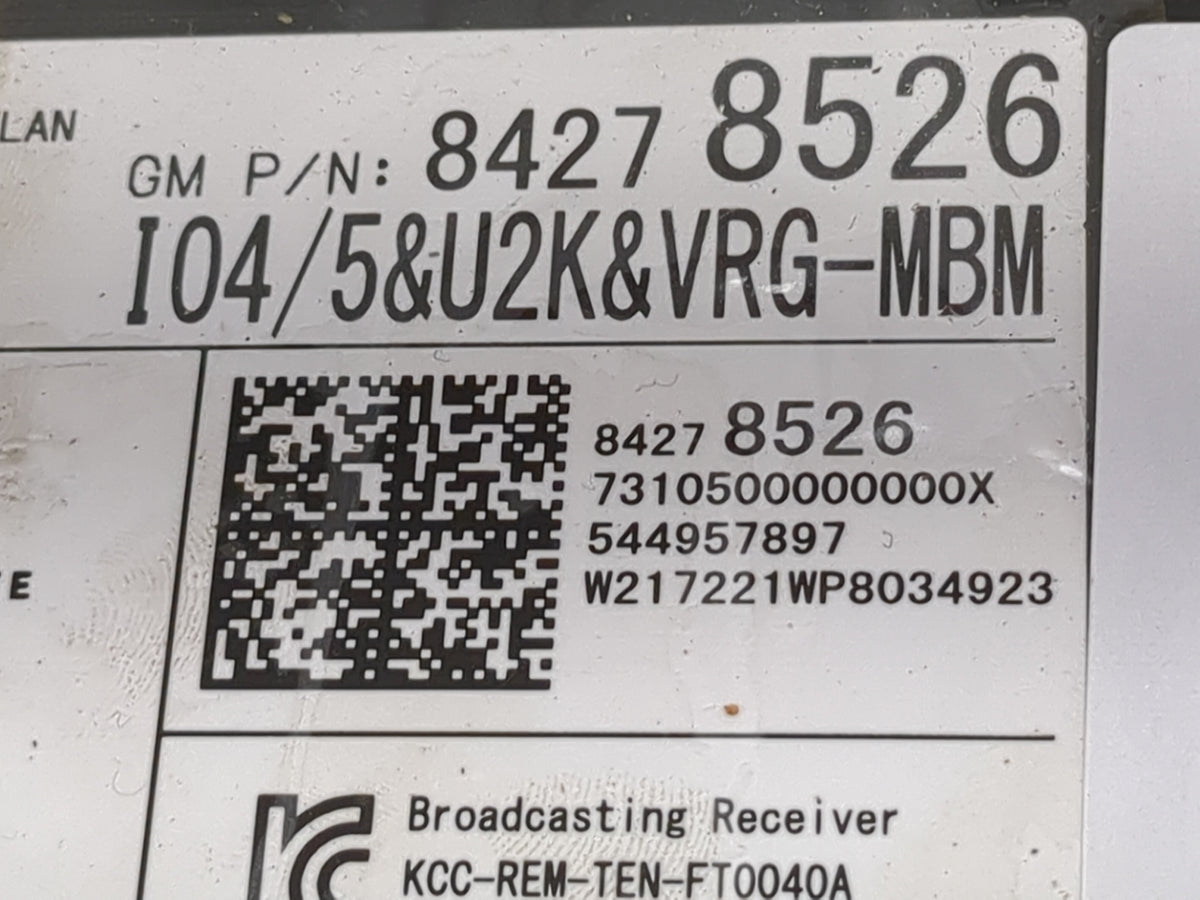 2018 Buick Encore Radio AM FM Cd Player Receiver Replacement P/N:84278526 Fits OEM Used Auto Parts - Oemusedautoparts1.com