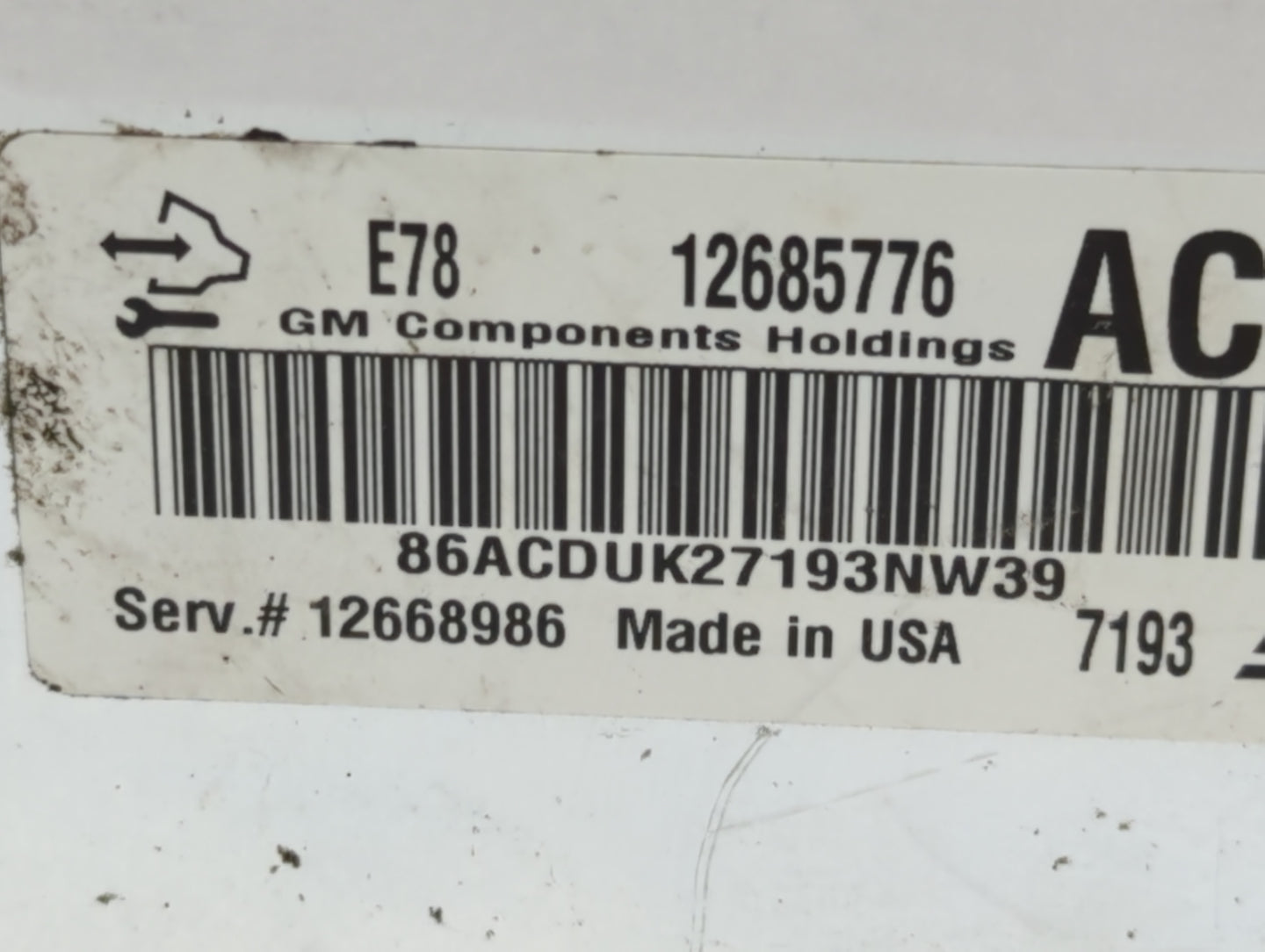 2017-2021 Buick Encore PCM Engine Control Computer ECU ECM PCU OEM P/N:12685776 Fits Fits 2017 2018 2019 2020 2021 OEM Used 
