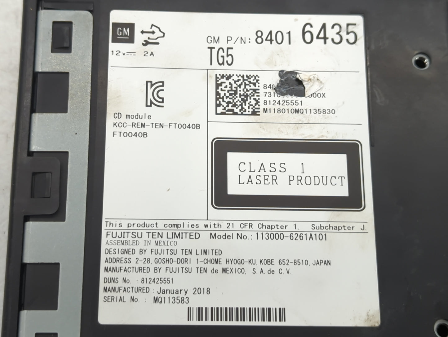 2017-2018 Cadillac Escalade Am Fm Cd Player Radio Receiver - Oemusedautoparts1.com