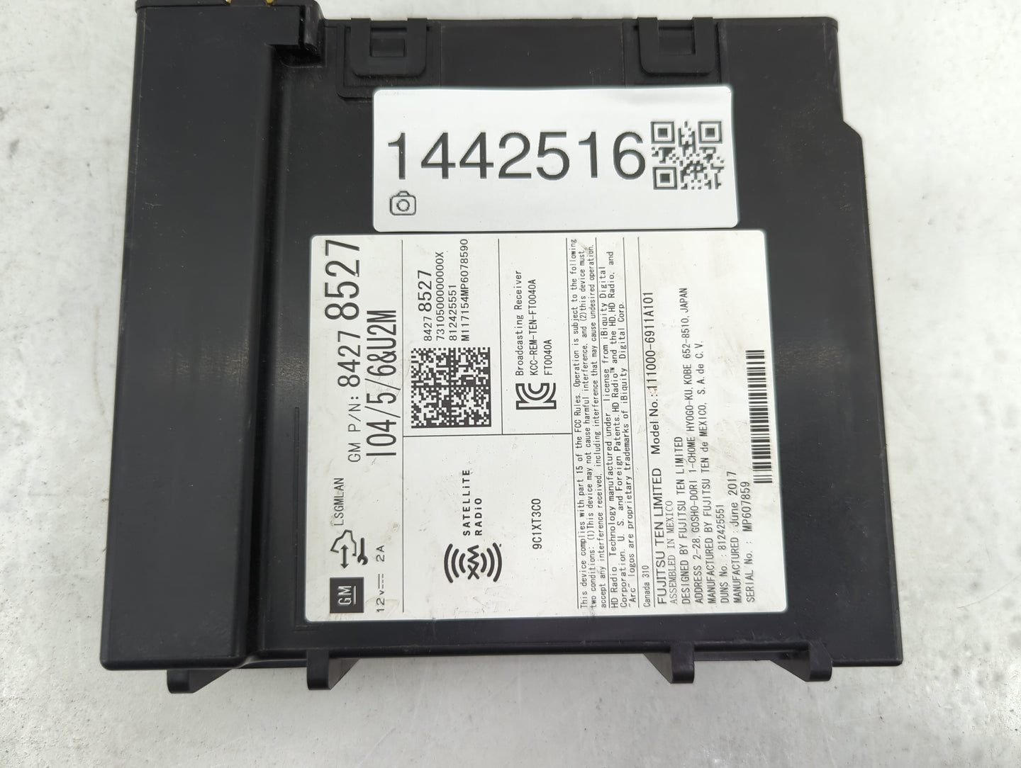 2018-2019 Cadillac Xt5 Radio AM FM Cd Player Receiver Replacement P/N:84278527 Fits Fits 2017 2018 2019 OEM Used Auto Parts 