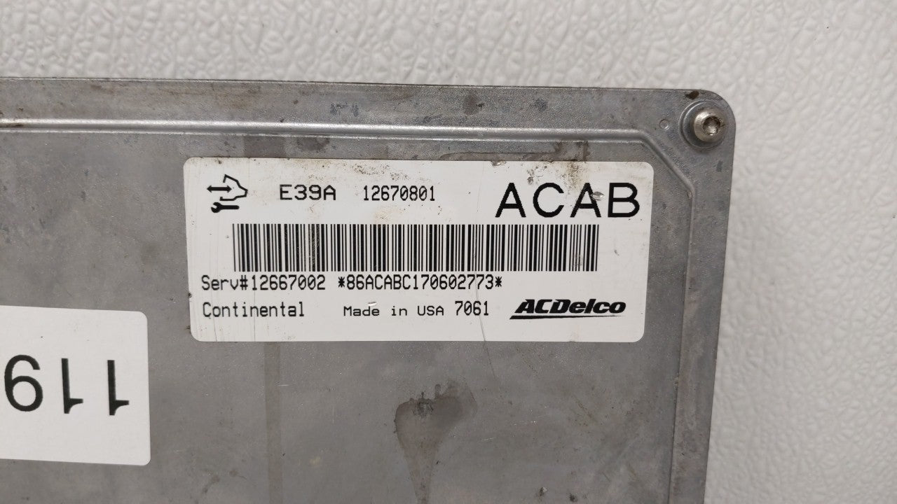2017-2019 Cadillac Xts PCM Engine Control Computer ECU ECM PCU OEM P/N:12667189,12670801,12670801 12670801 Fits OEM Used Aut